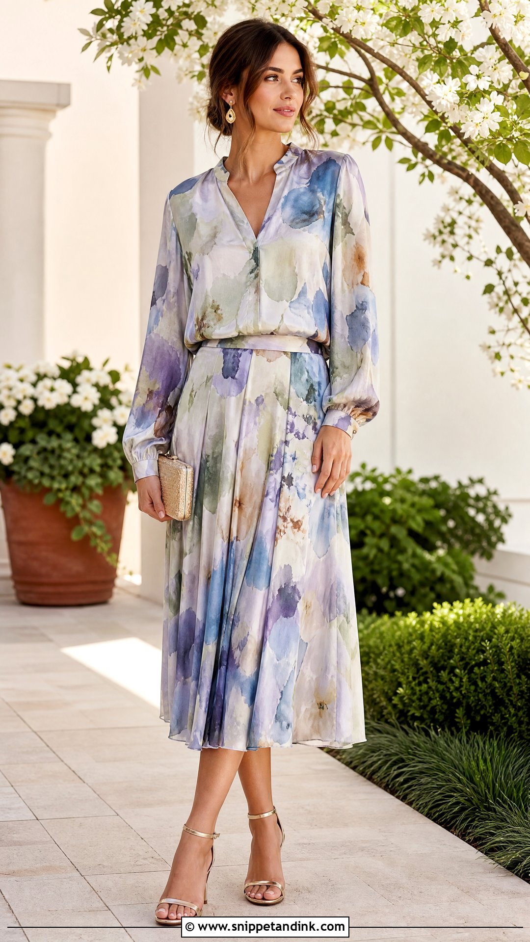 Printed Two Piece Set Wedding Outfit - Snippet and Ink - 20 Wedding Outfits for Ladies