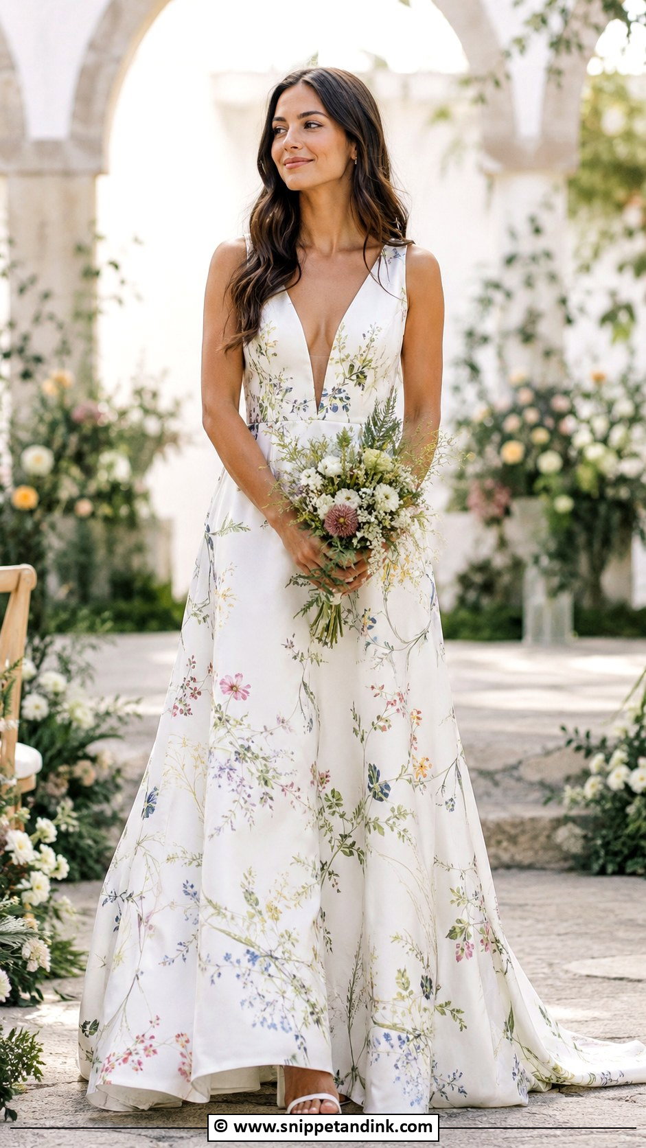 Printed Wedding Dress - Snippet and Ink - 30 Colored Wedding Dresses