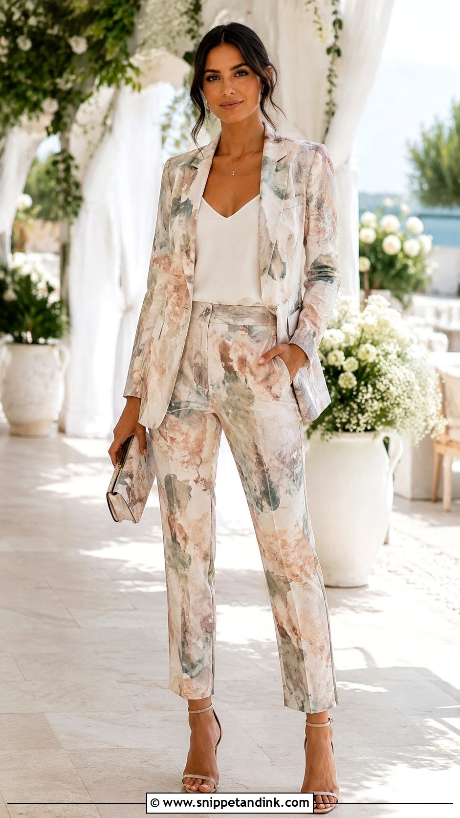 Printed Wedding Suit With Neutral Shoes - Snippet and Ink - 25 Summer Wedding Suit Ideas