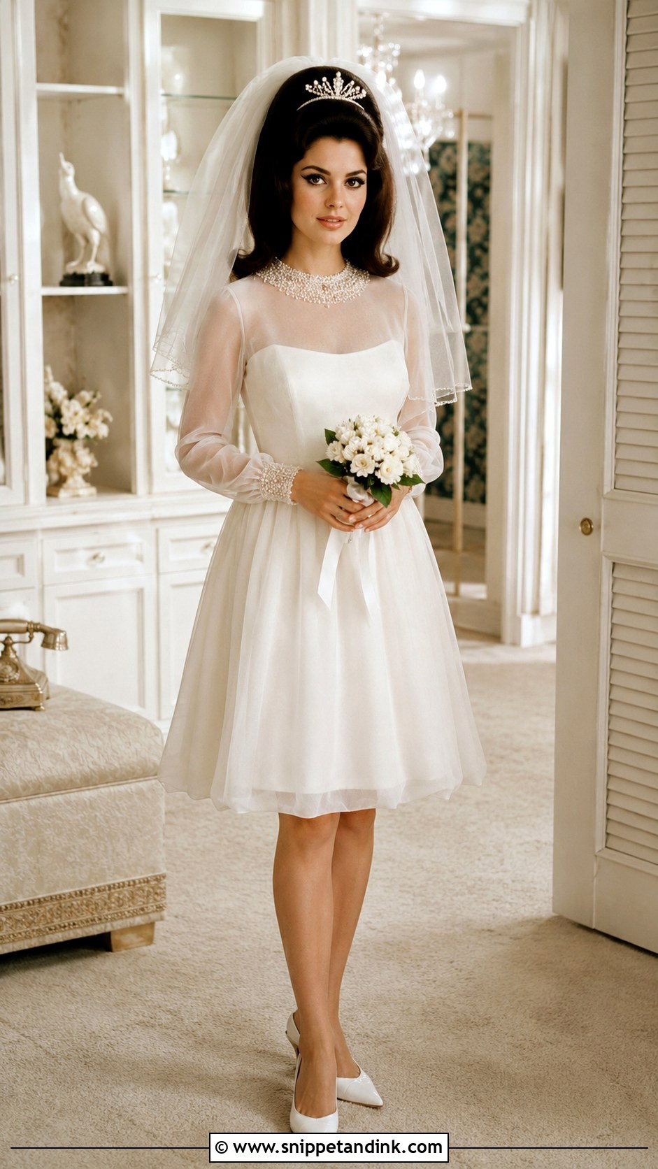 Priscilla Presley Babydoll Wedding Dress - Snippet and Ink - 20 Celebrity Wedding Dress Ideas