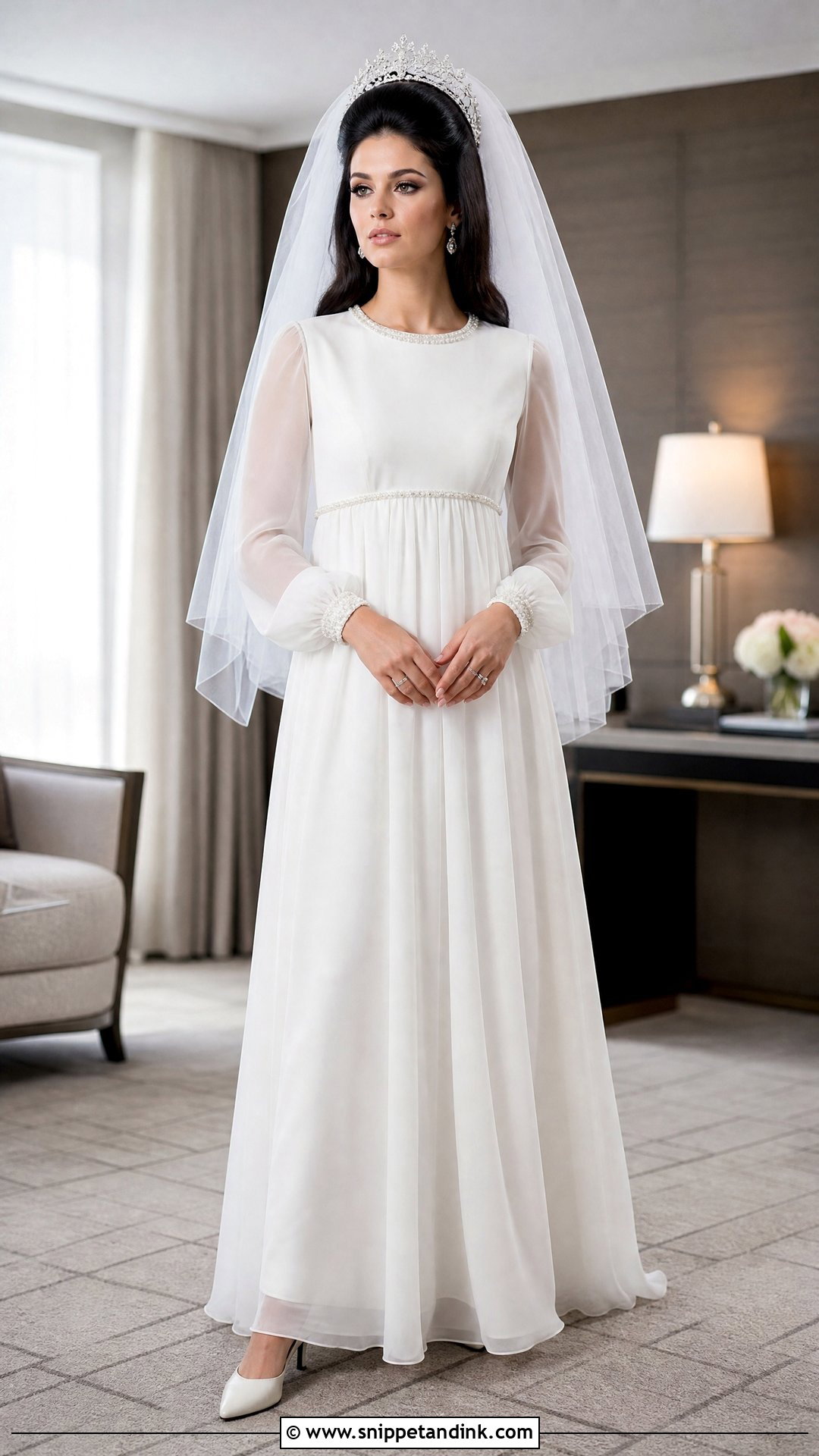 Priscilla Presley Empire Waist Wedding Dress - Snippet and Ink - 20 Priscilla Presley Wedding Dress Ideas