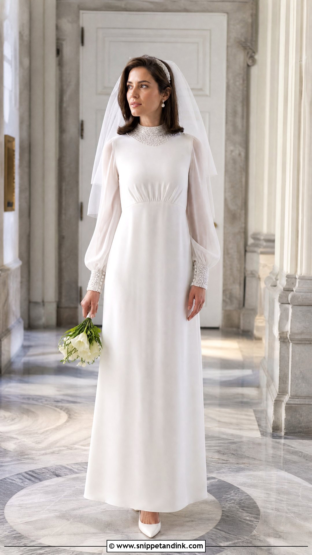 Priscilla Presley High Neck Wedding Dress - Snippet and Ink - 20 Priscilla Presley Wedding Dress Ideas