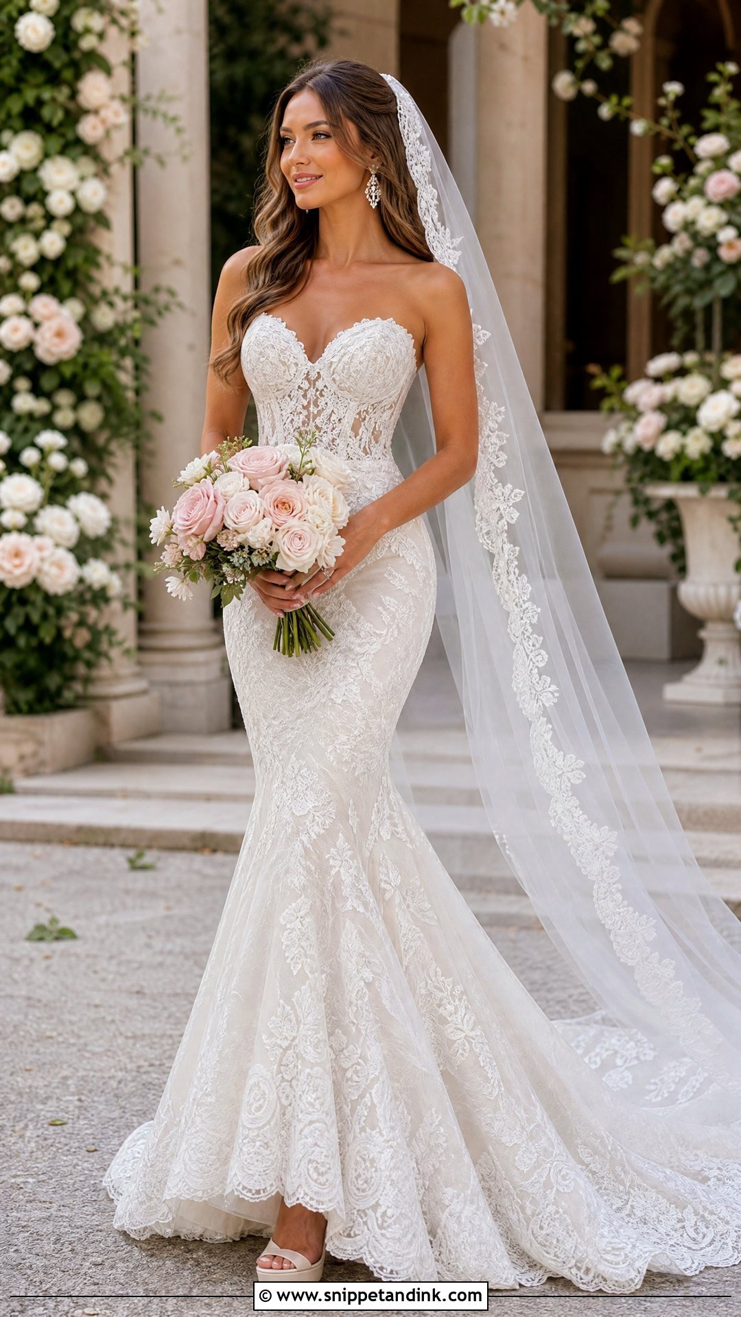 Pronovias Lace Mermaid Bridal Gown - Snippet and Ink - 20 Pronovias Bridal 2025 Ideas