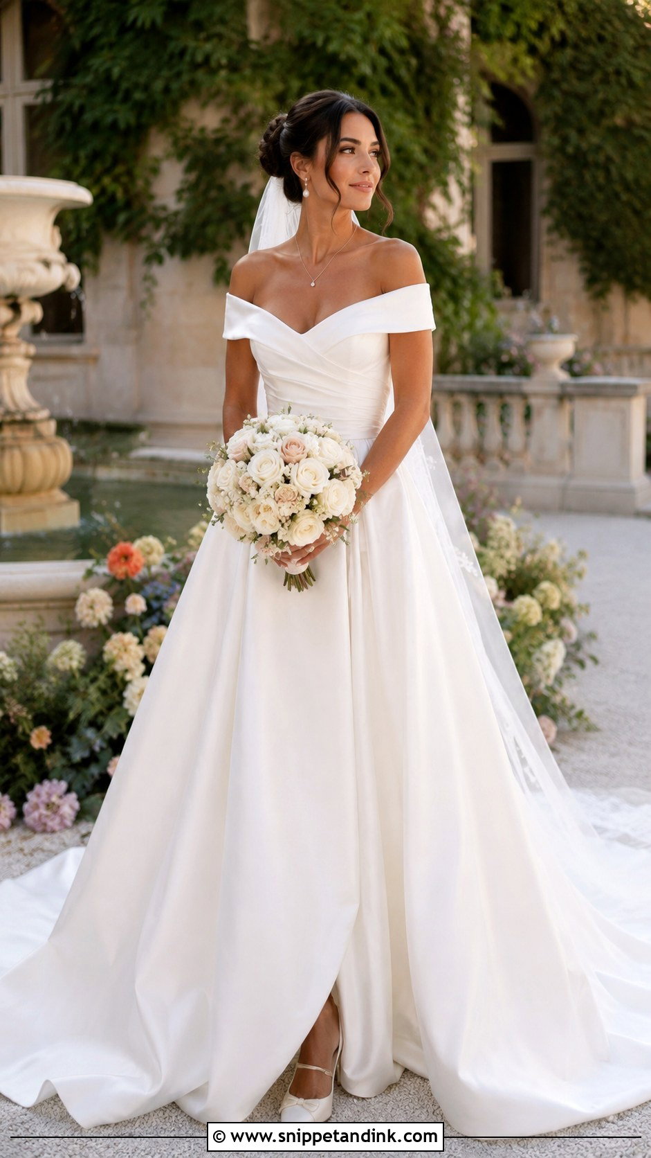 Pronovias Off The Shoulder Wedding Dress - Snippet and Ink - 25 Pronovias Wedding Dress Ideas