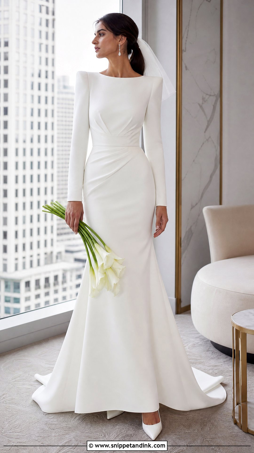 Pronovias Satin Gown With Statement Shoulders - Snippet and Ink - 20 Pronovias Bridal 2025 Ideas