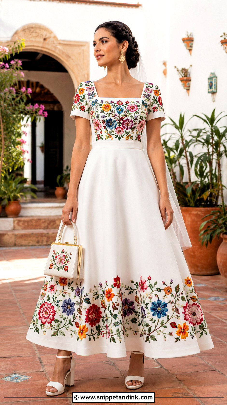 Puebla Embroidered Mexican Wedding Dress - Snippet and Ink - 20 Mexican Style Wedding Dresses