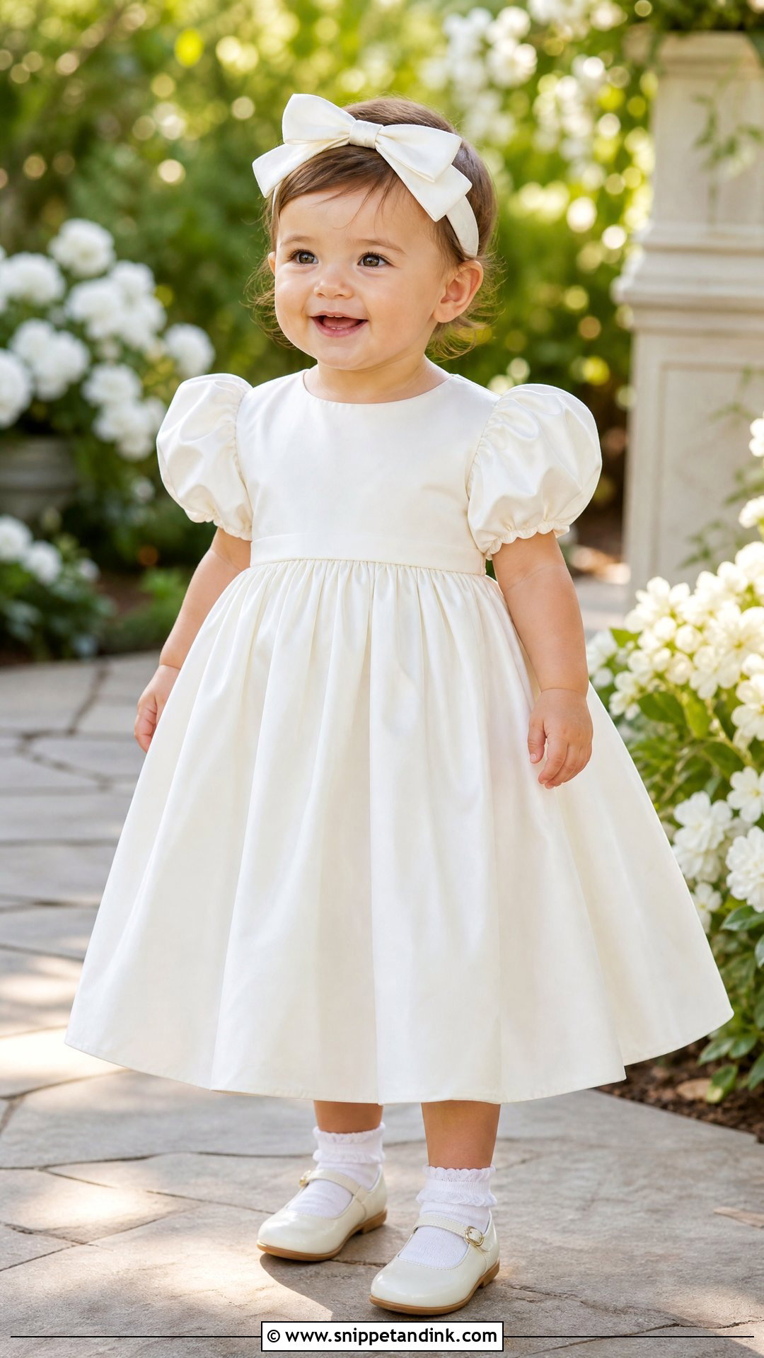 Puff Sleeve Baby Girl Wedding Dress - Snippet and Ink - 25 Baby Girl Wedding Dress Ideas