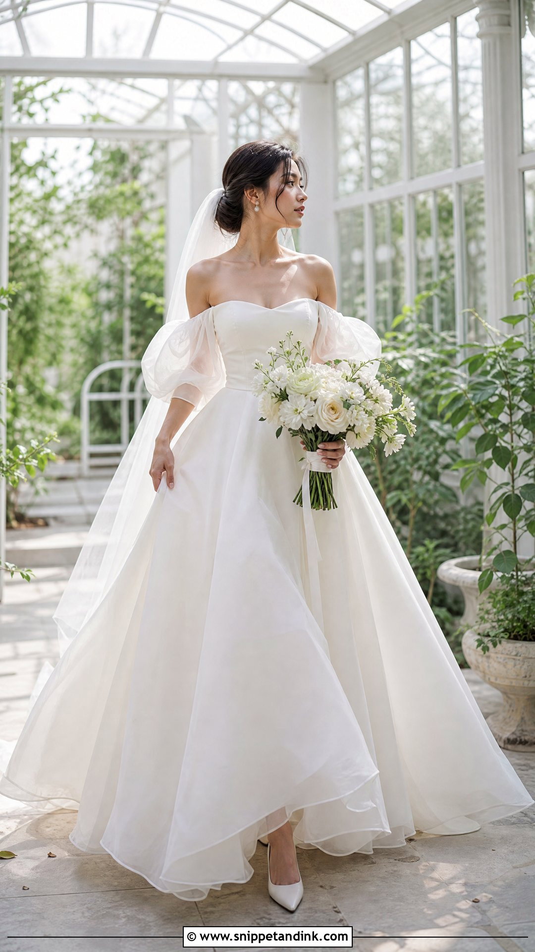 Puff Sleeve Ball Gown Wedding Dress - Snippet and Ink - 20 Big Puffy Wedding Dresses