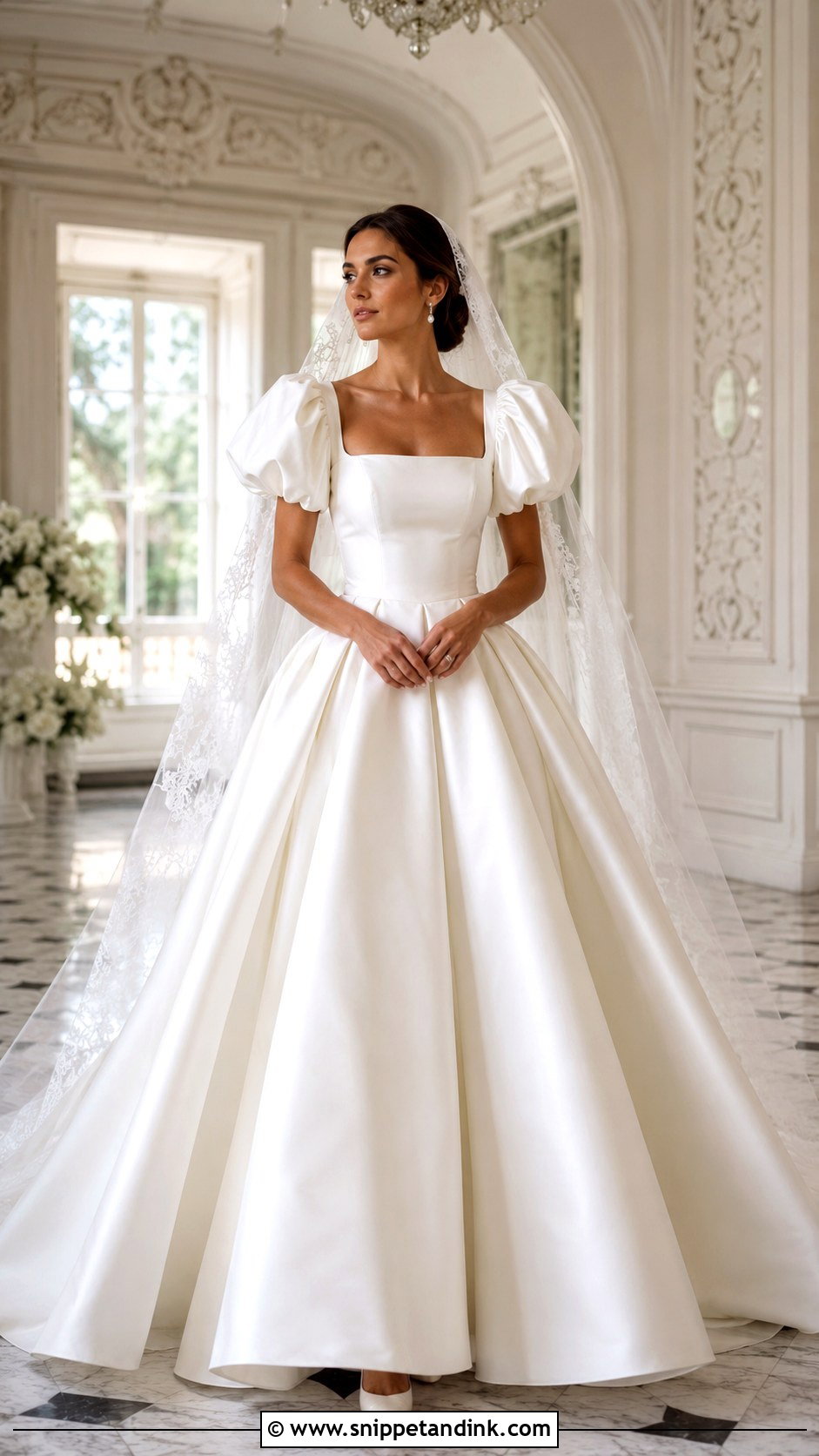 Puff Sleeve Ball Gown Wedding Dress - Snippet and Ink - 25 Puffy Sleeve Wedding Dress Ideas