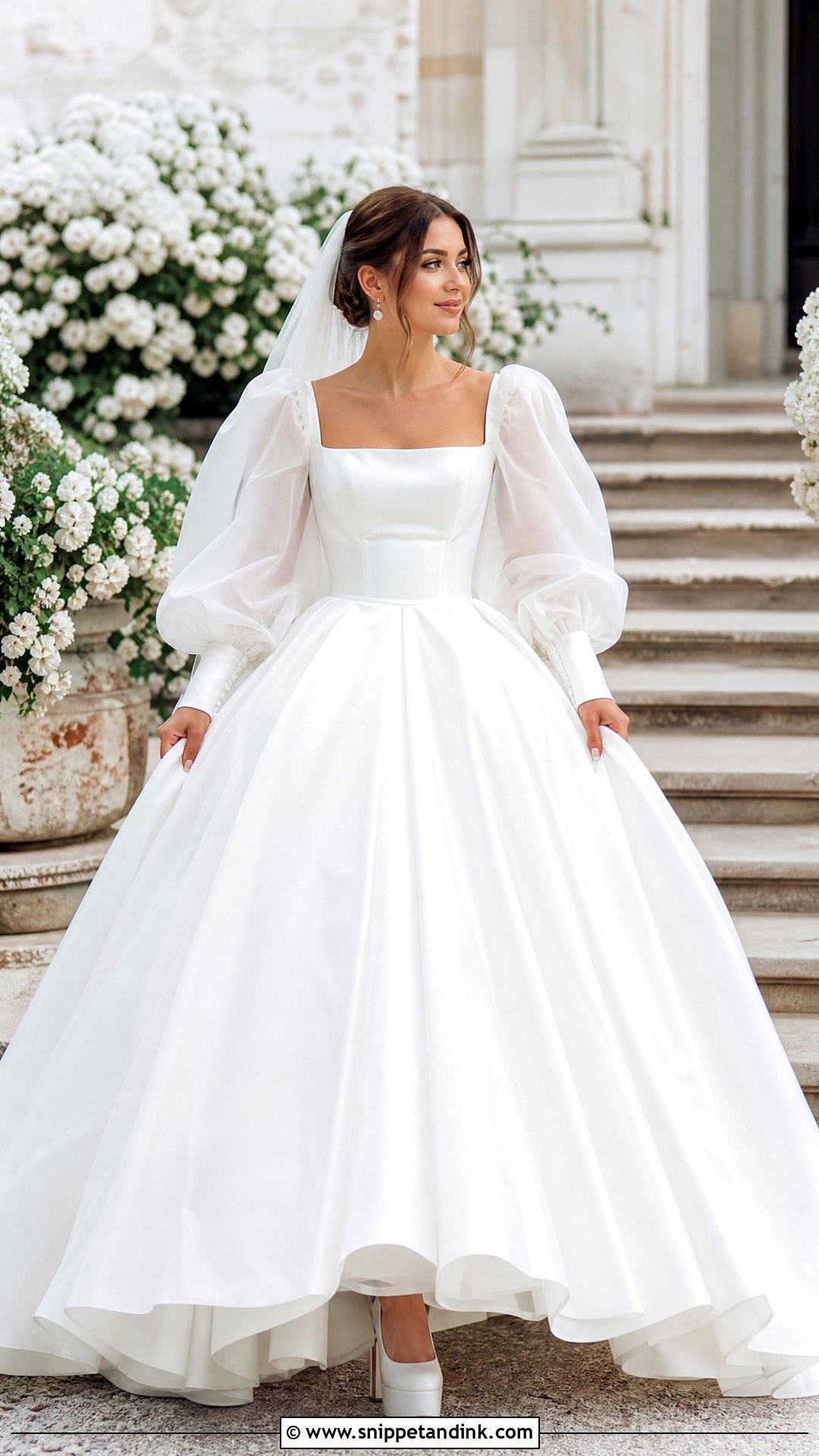 Puff Sleeve Ball Gown Wedding Dress - Snippet and Ink - 20 Huge Wedding Dress Ideas