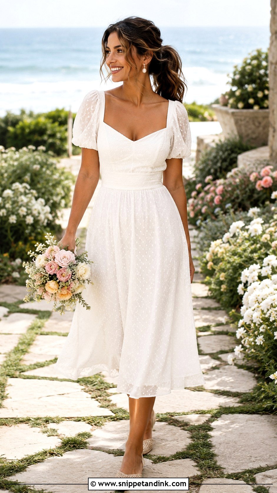 Puff Sleeve Beach Wedding Dress - Snippet and Ink - 20 Casual Beach Wedding Dress Ideas