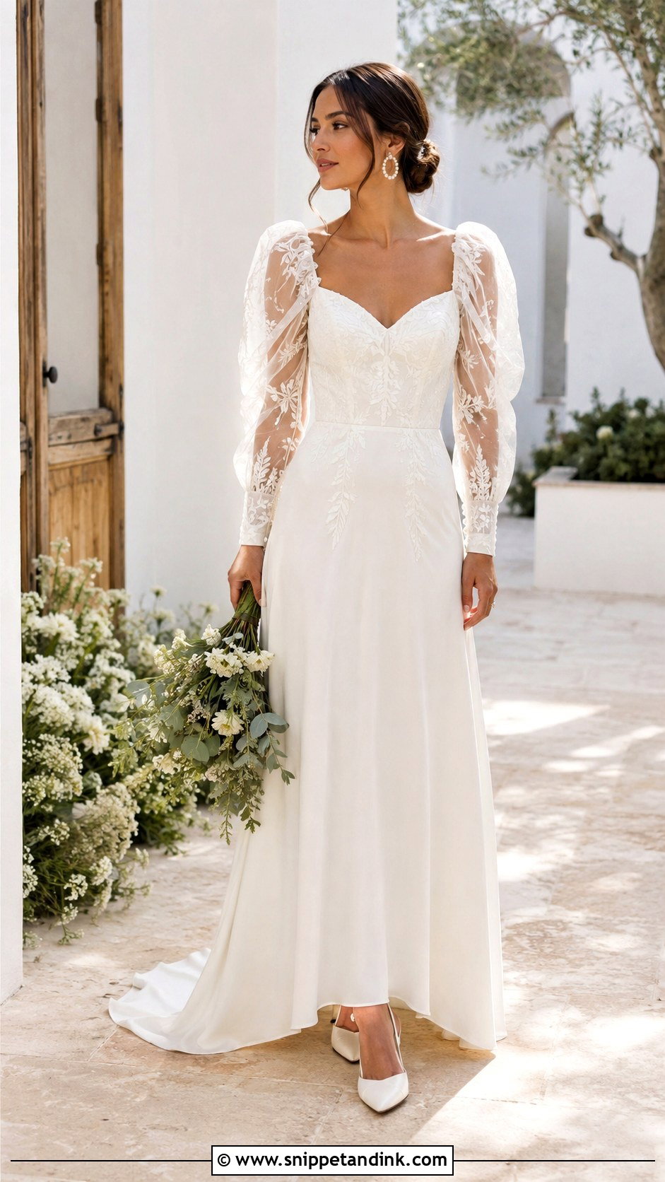 Puff Sleeve Boho Wedding Dress - Snippet and Ink - 20 Boho Chic Wedding Dresses