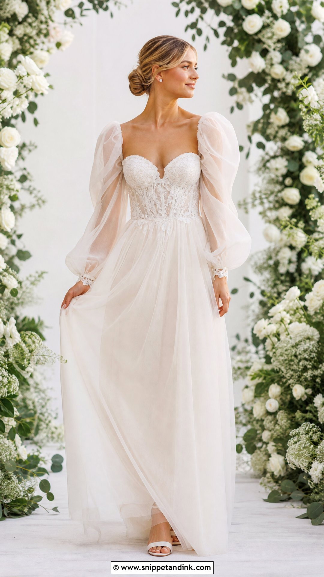 Puff Sleeve Boho Wedding Dress - Snippet and Ink - 25 Boho Whimsical Wedding Dress Ideas