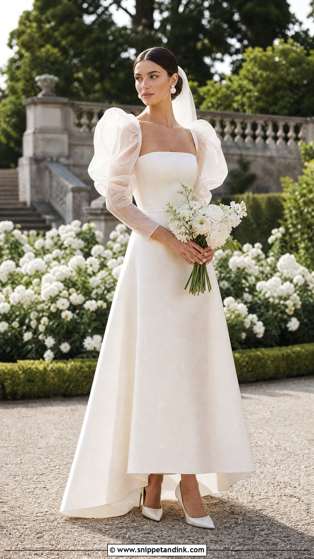 Puff Sleeve Bridal Dress - Snippet and Ink - 20 Vogue Bridal Ideas