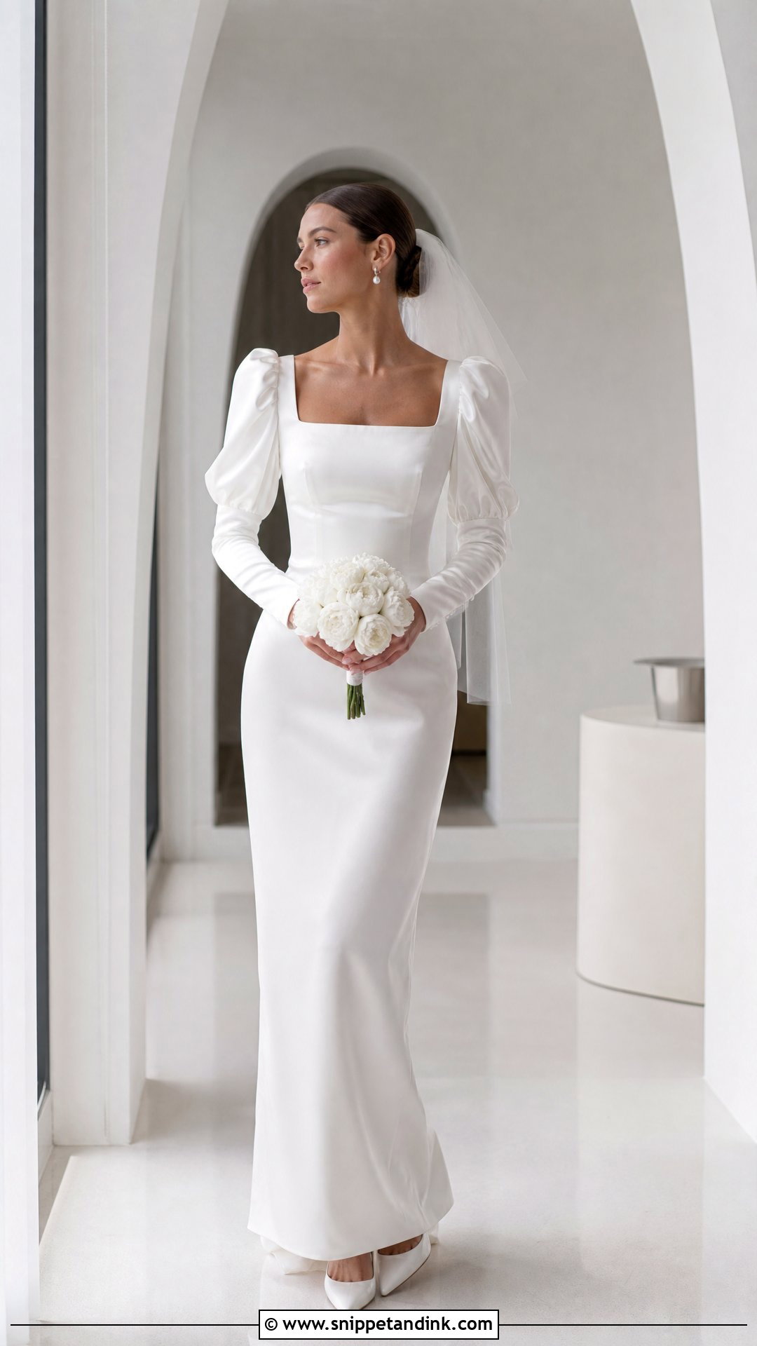 Puff Sleeve Bridal Dress - Snippet and Ink - 20 Bridal Dress Long Sleeve Ideas