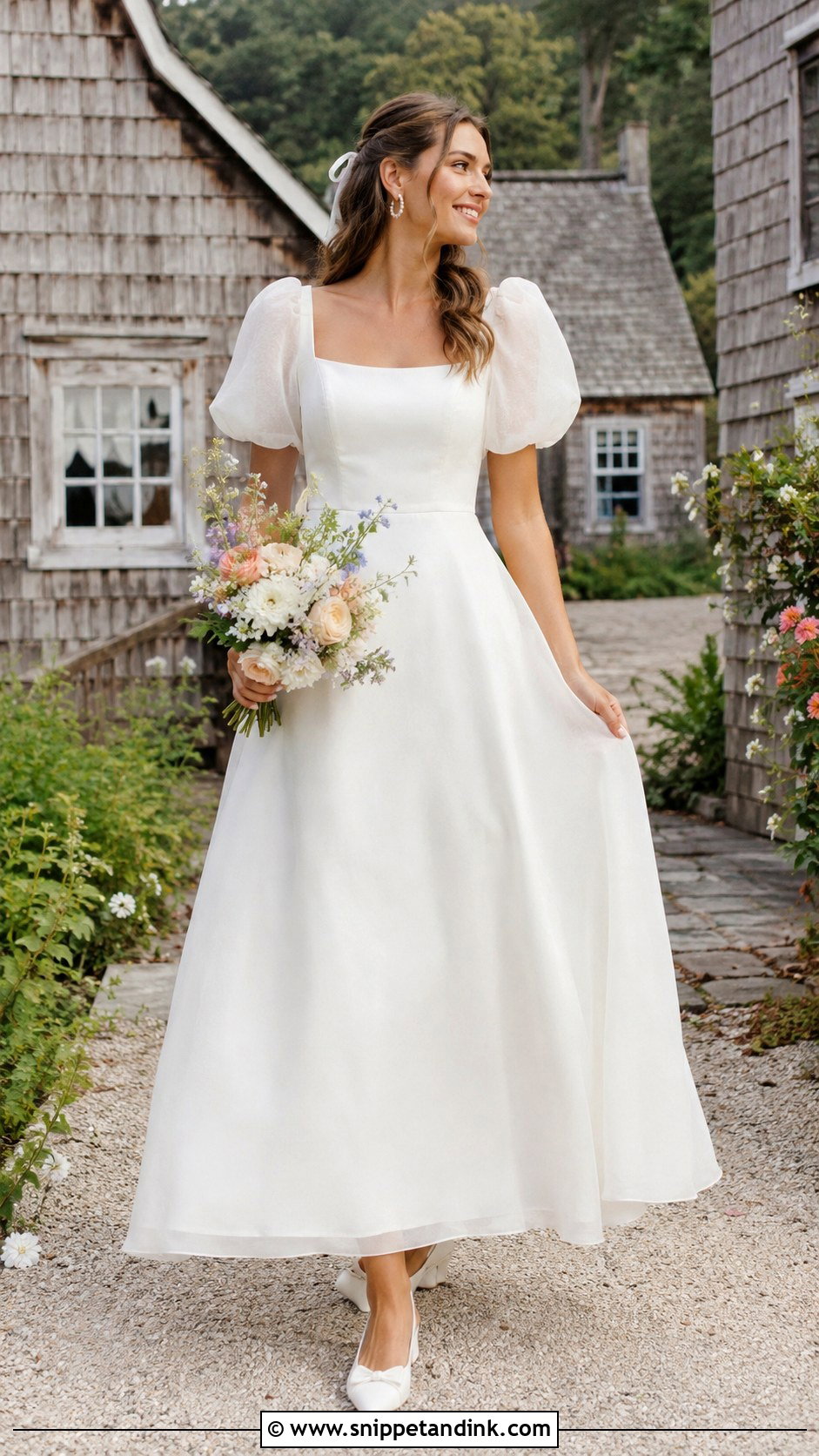 Puff Sleeve Camp Wedding Dress - Snippet and Ink - 20 Camp Wedding Dress Ideas