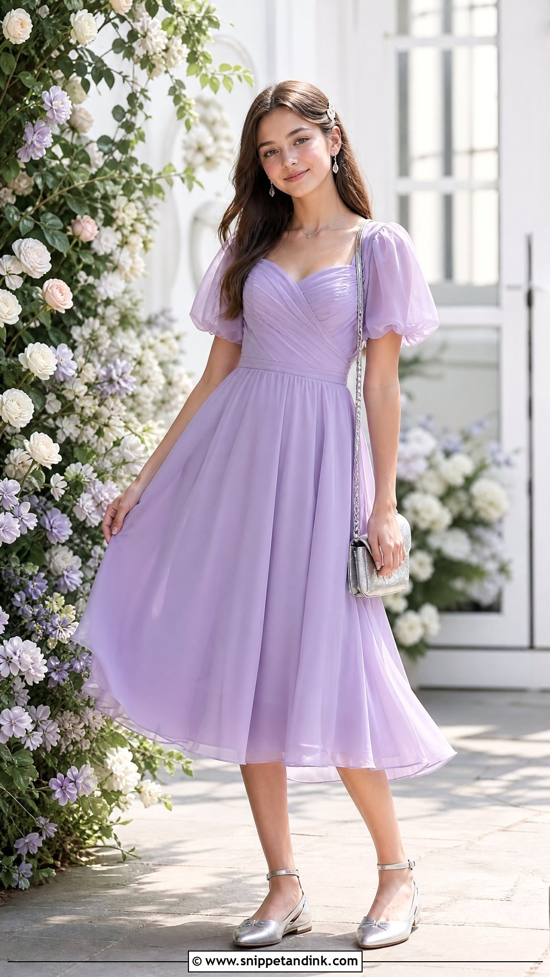 Puff Sleeve Chiffon Wedding Dress Outfit - Snippet and Ink - 20 Wedding Dress for Teenage Girl Ideas