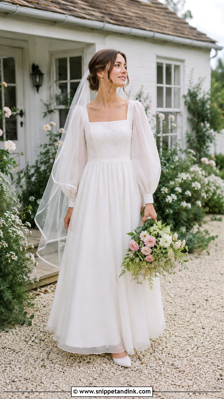 Puff Sleeve Cottage Fairy Wedding Dress - Snippet and Ink - 20 Ethereal Fairy Wedding Dress Ideas