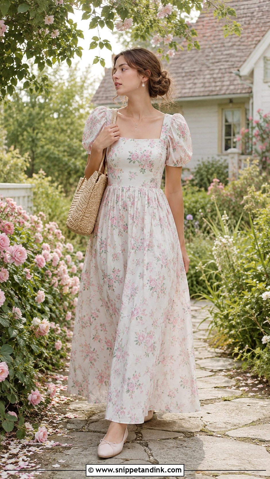 Puff Sleeve Cottagecore Gown - Snippet and Ink - 20 Cottagecore Gowns
