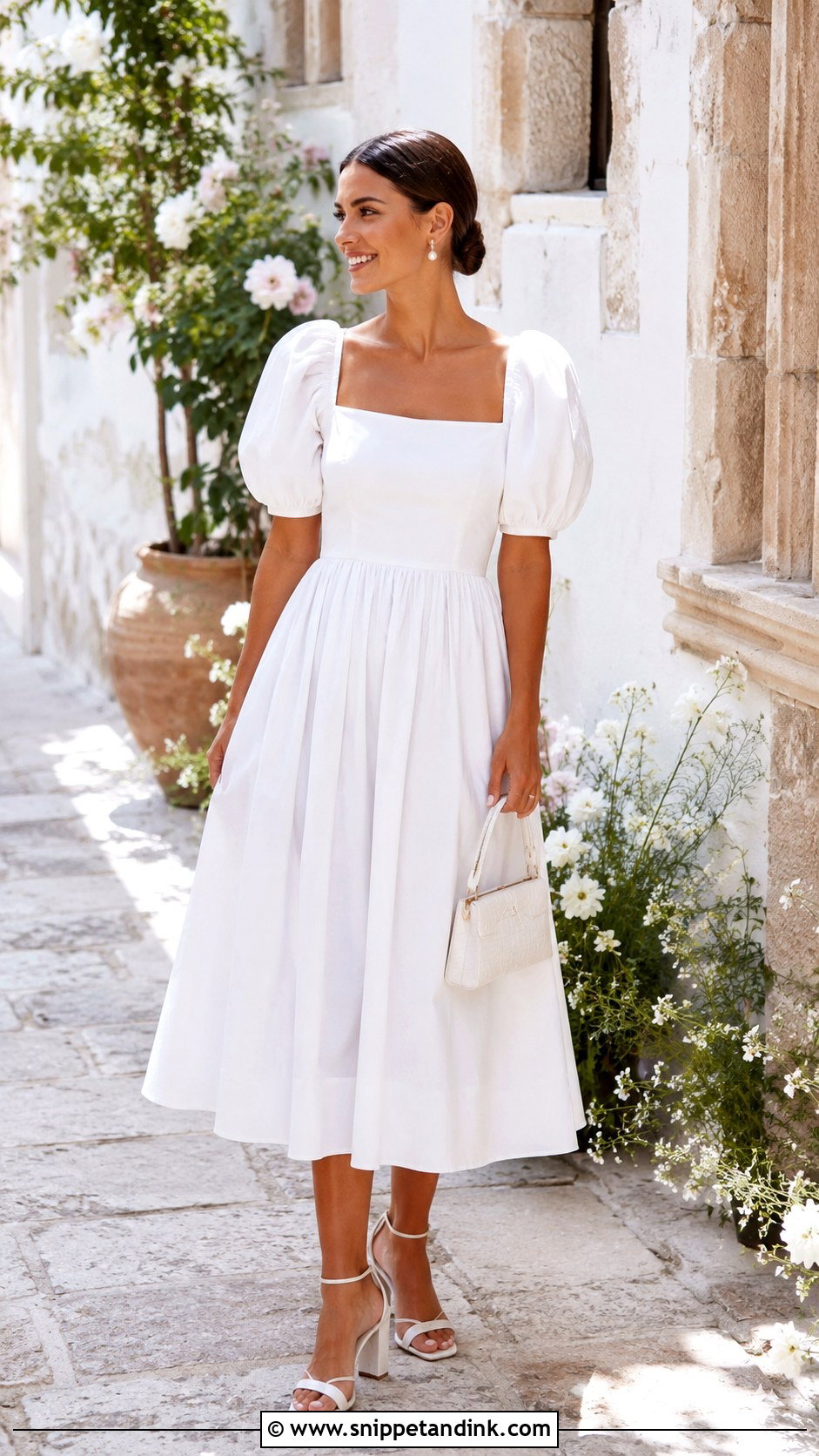 Puff Sleeve Cotton Wedding Dress - Snippet and Ink - 20 Casual Non Traditional Wedding Dress Ideas