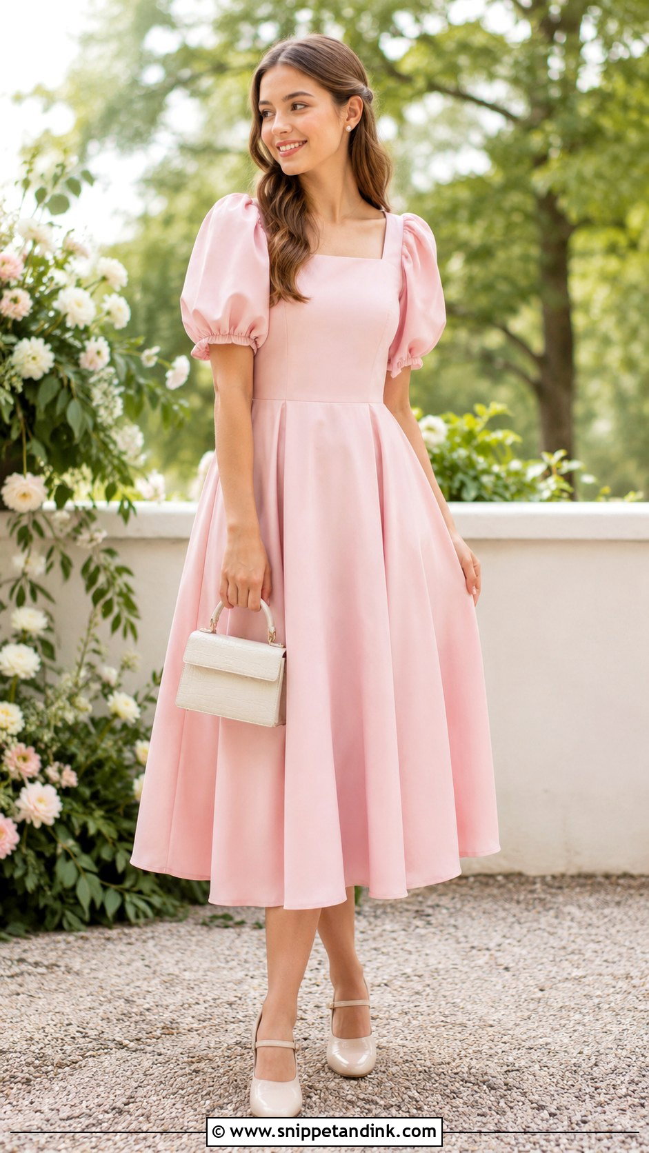 Puff Sleeve Dress For Teen Wedding Guest - Snippet and Ink - 25 Dresses for Teens Wedding