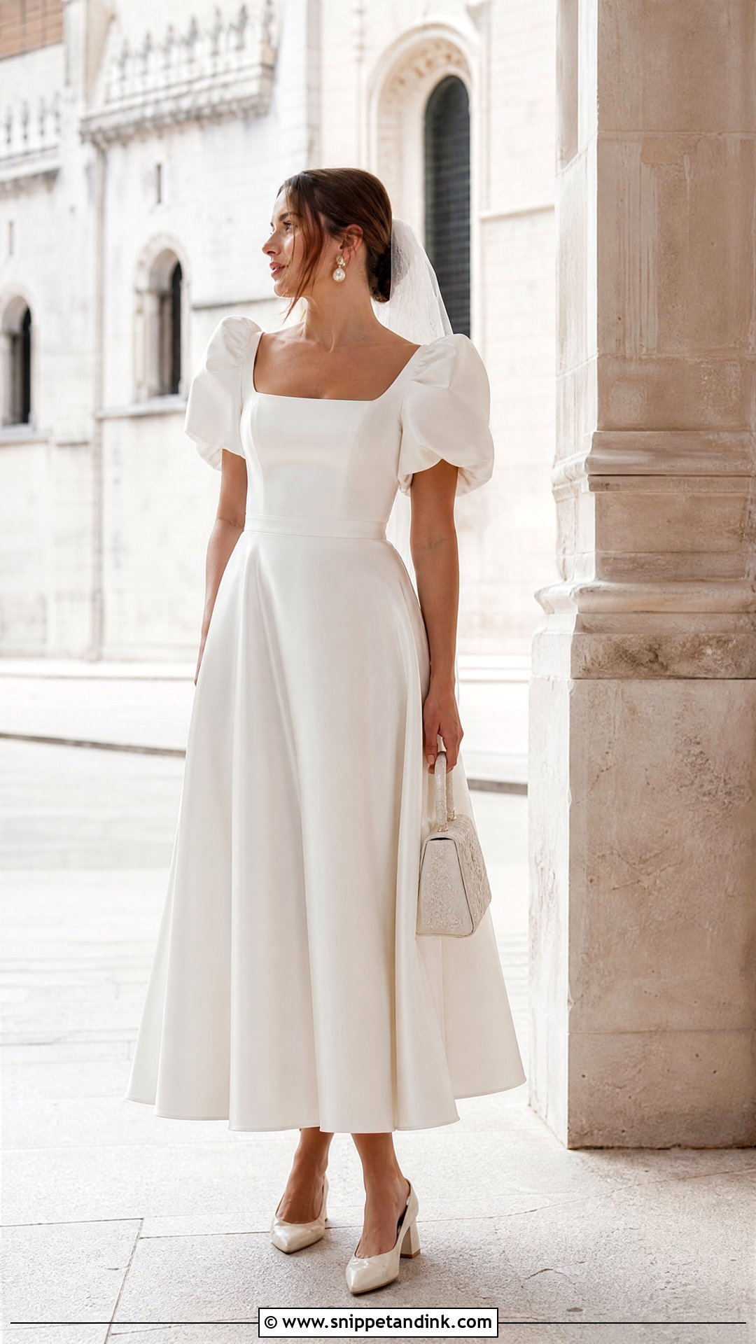 Puff Sleeve Elopement Wedding Dress - Snippet and Ink - 20 Simple Elopement Wedding Dress Ideas