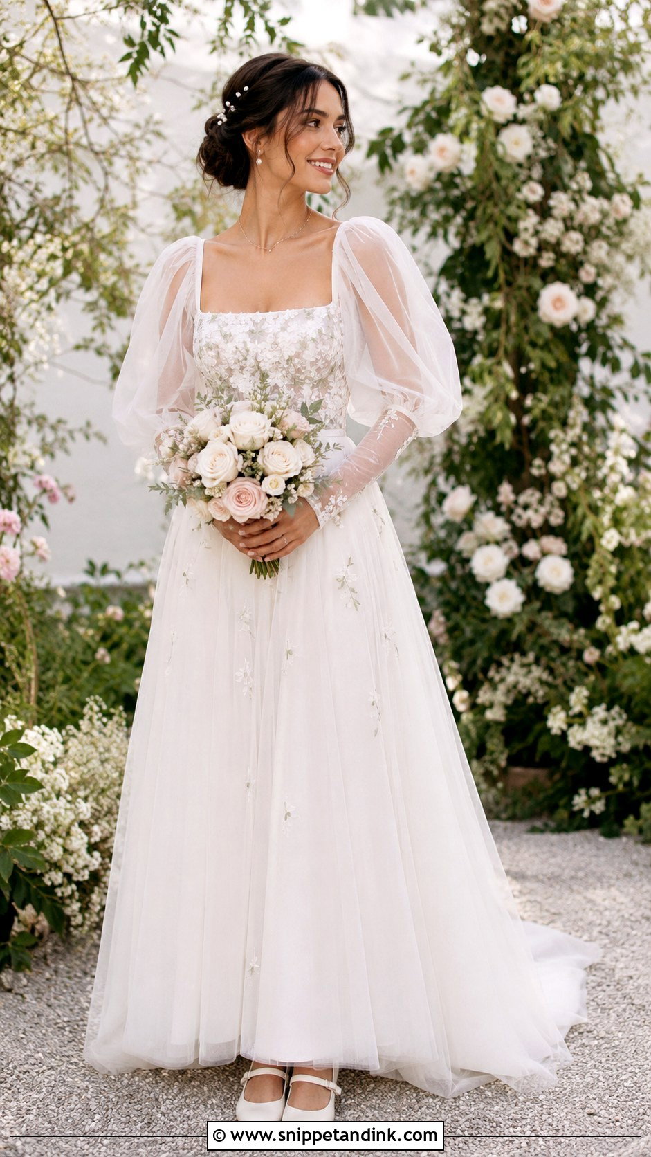 Puff Sleeve Fairy Wedding Dress - Snippet and Ink - 20 Fairy Style Wedding Dresses