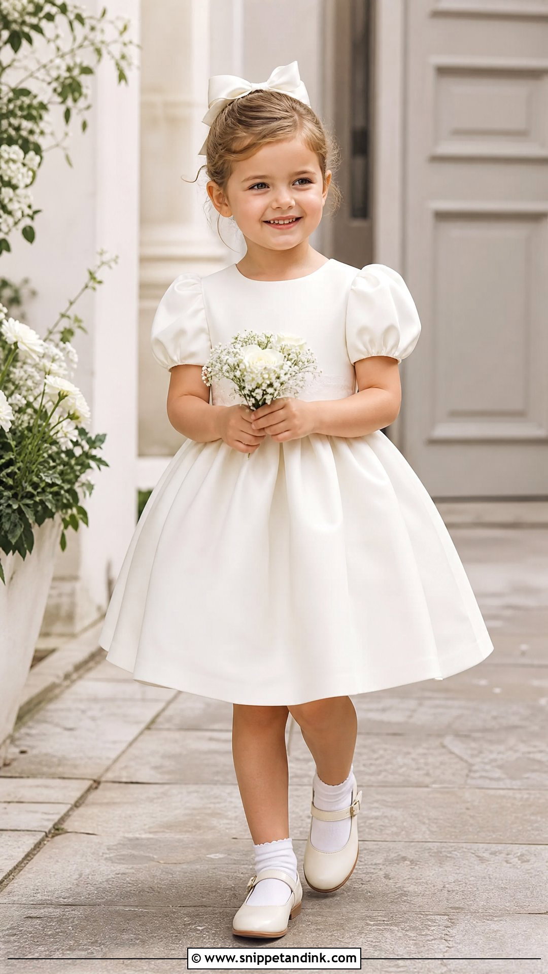 Puff Sleeve Flower Girl Dress - Snippet and Ink - 25 Flowergirls Wedding Dresses