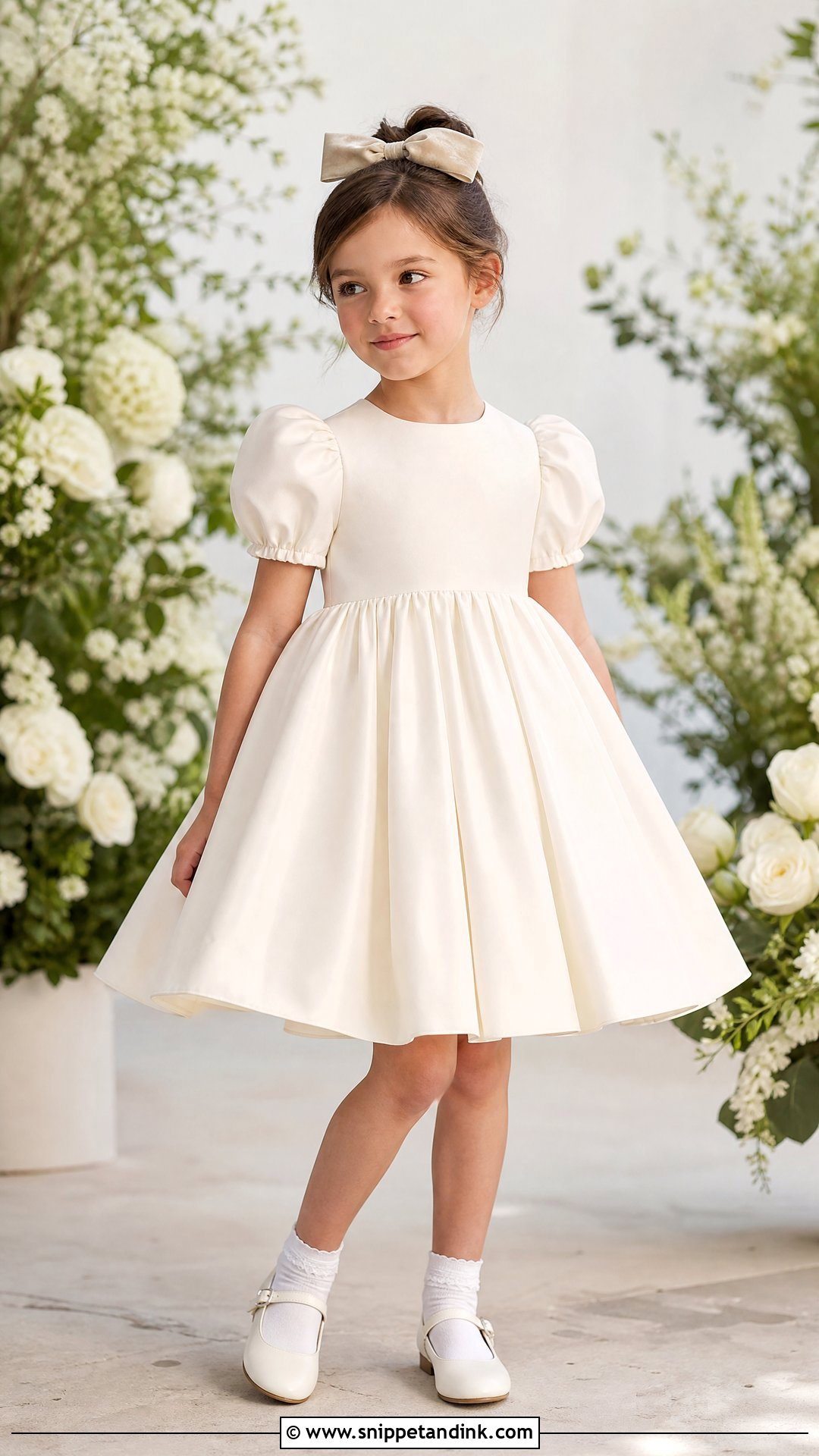 Puff Sleeve Flower Girl Dress - Snippet and Ink - 25 Girl Wedding Dress Ideas