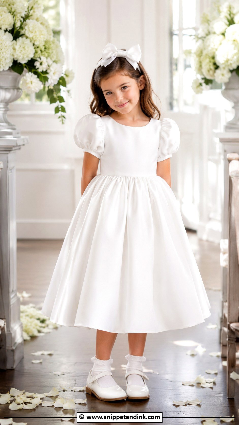 Puff Sleeve Flower Girl Dress - Snippet and Ink - 30 Wedding Dresses for Kids