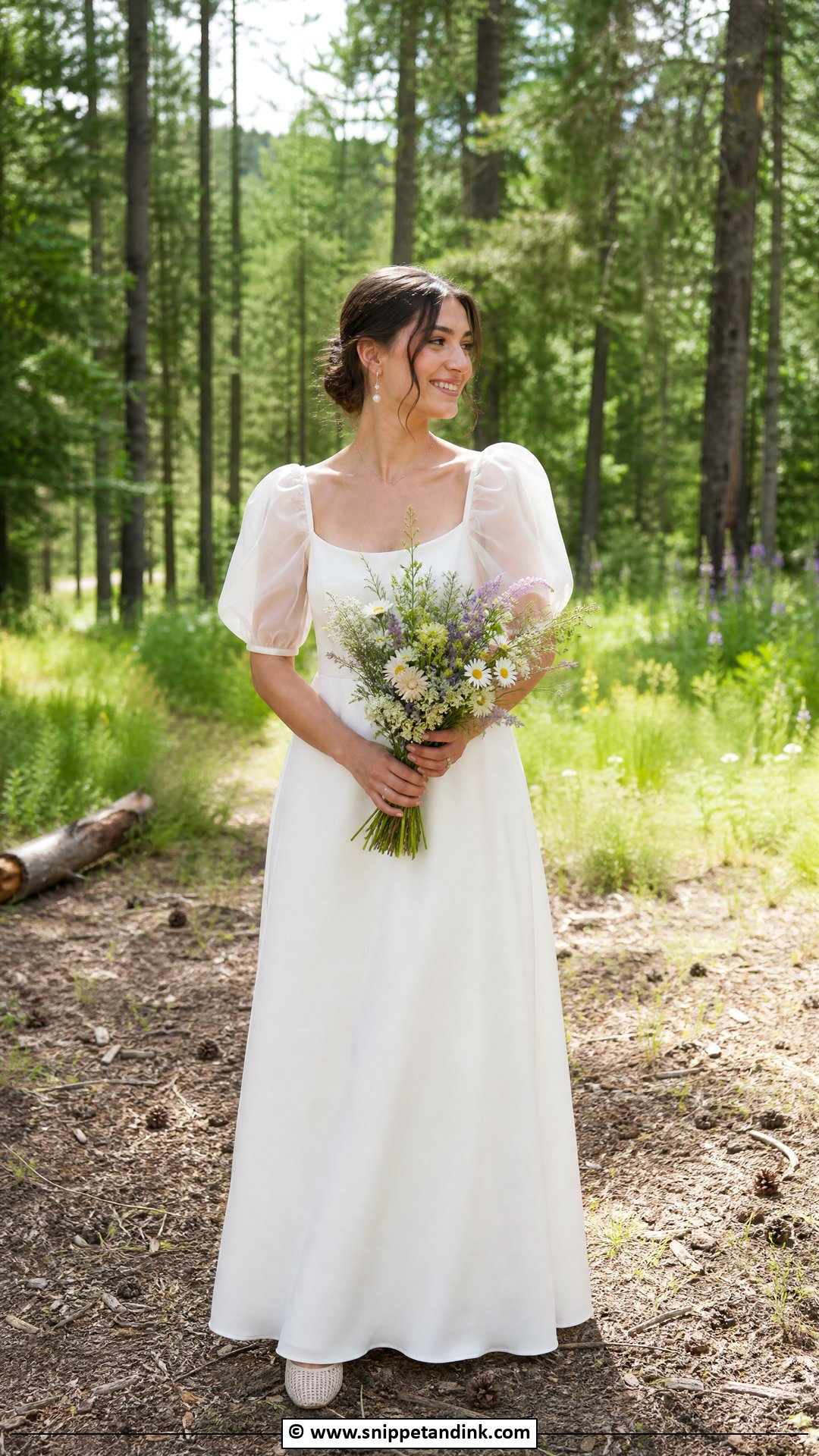 Puff Sleeve Forest Wedding Dress - Snippet and Ink - 35 Forest Wedding Dress Ideas