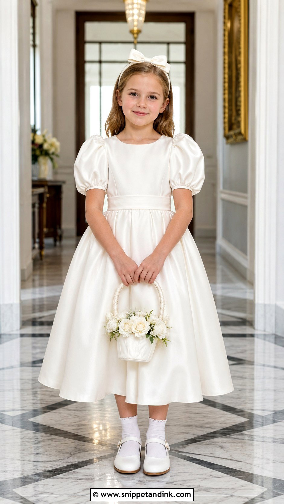 Puff Sleeve Girl Wedding Dress - Snippet and Ink - 20 Drees Design for Girl Wedding Ideas