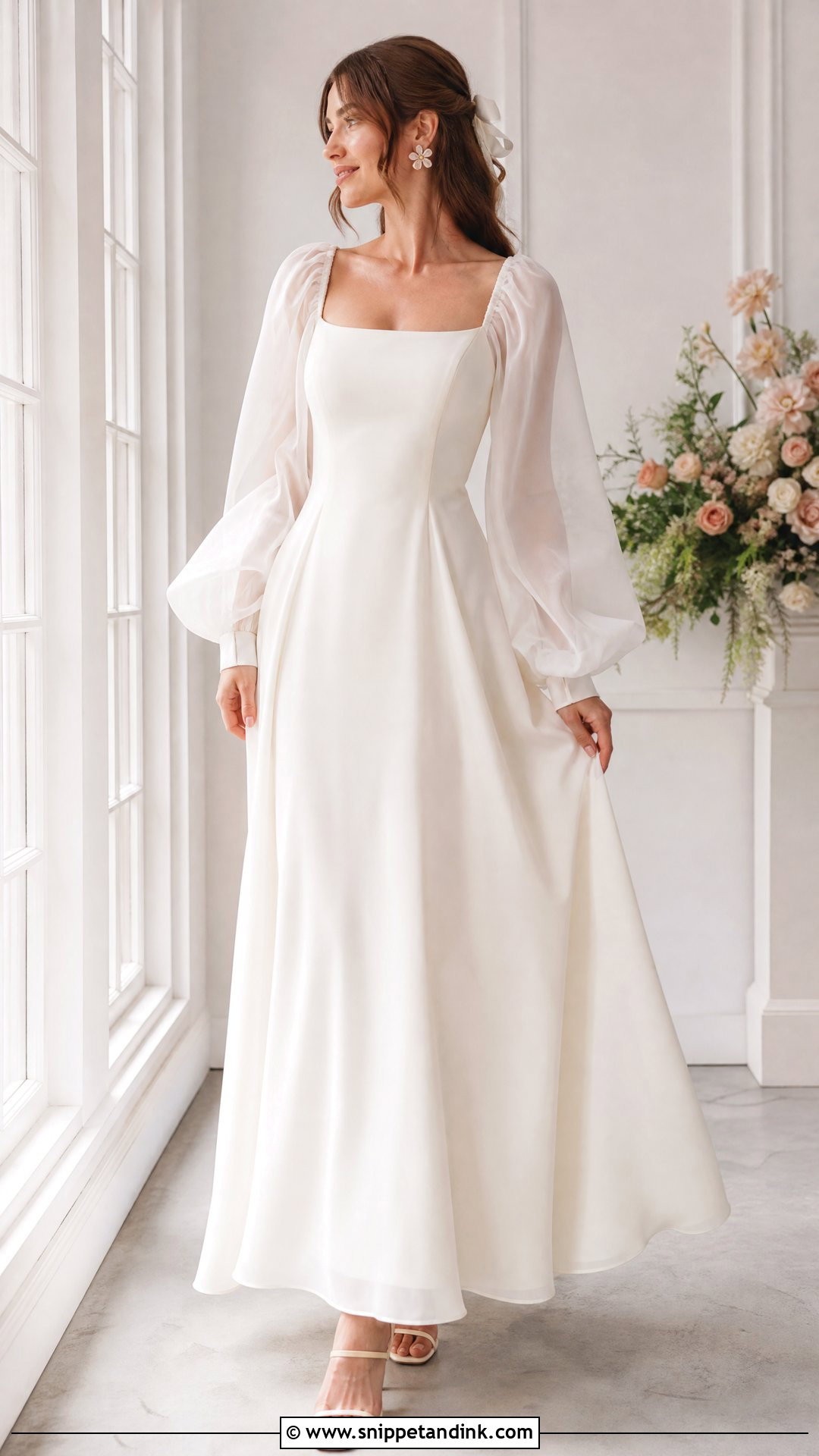 Puff Sleeve Homemade Wedding Dress - Snippet and Ink - 20 Homemade Wedding Dress Ideas
