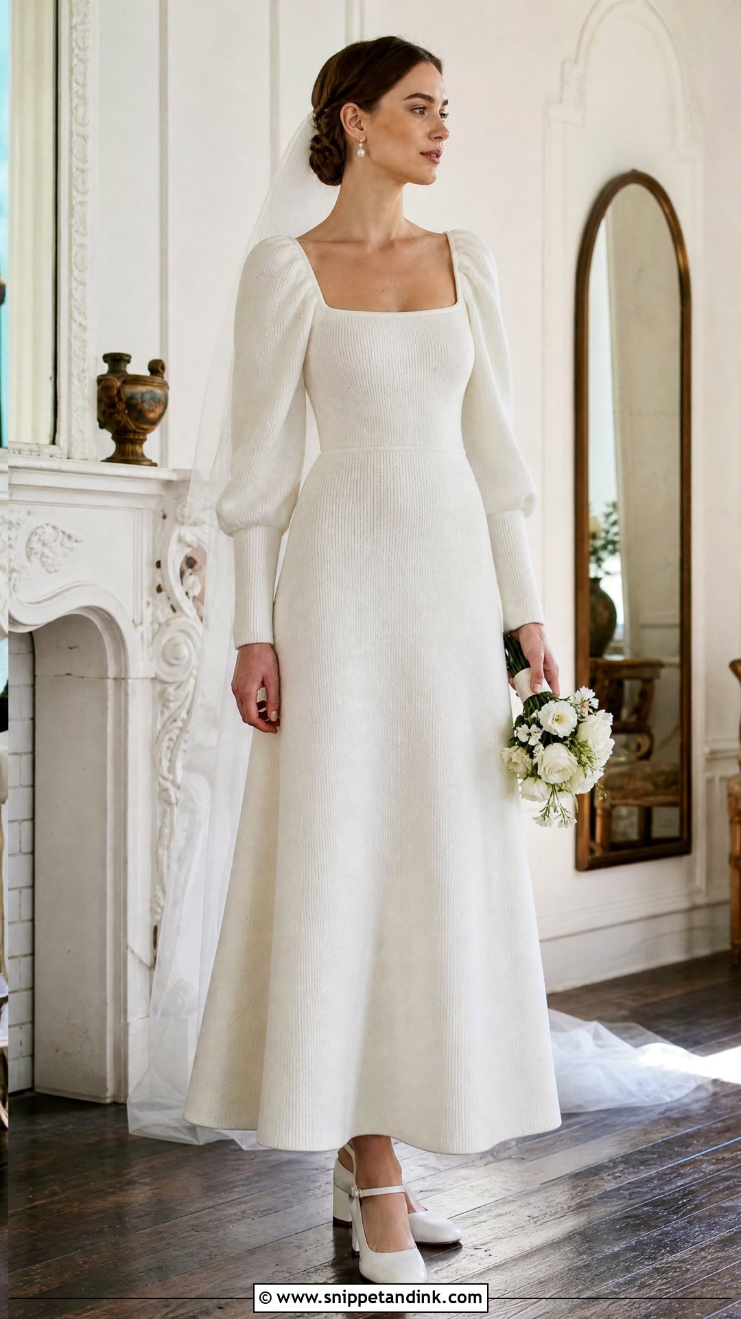 Puff Sleeve Knitted Wedding Dress - Snippet and Ink - 25 Knitted Wedding Dress Ideas