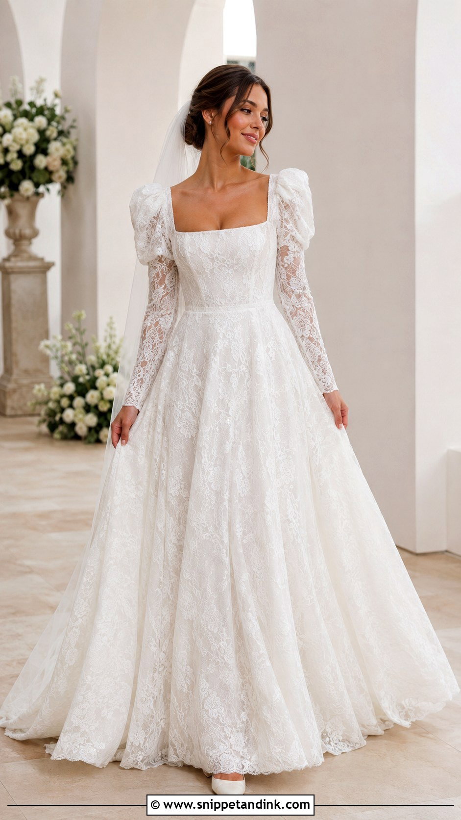 Puff Sleeve Lace Wedding Dress - Snippet and Ink - 20 Dantel Wedding Dress Long Sleeve Ideas