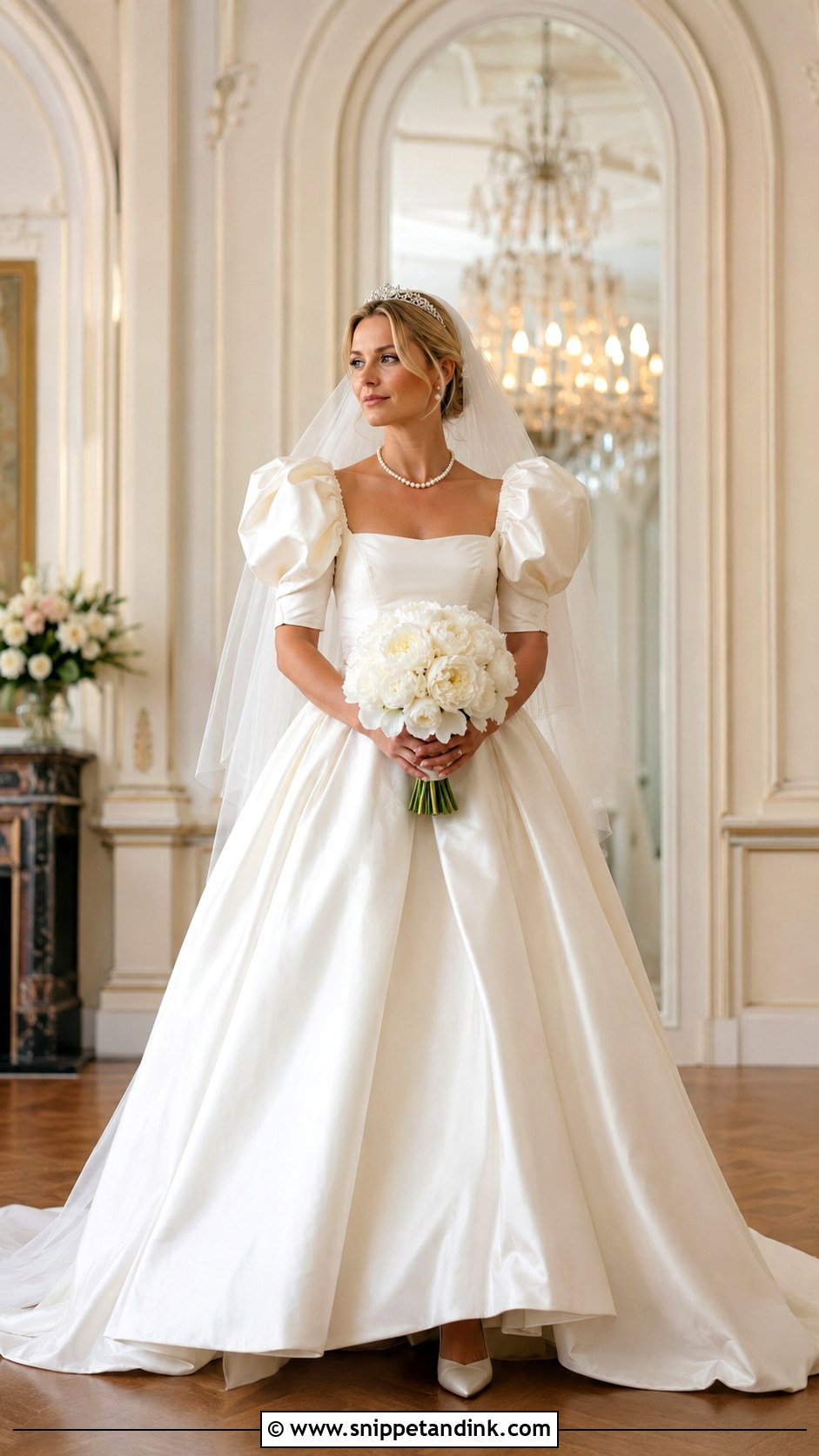 Puff Sleeve Lady Diana Wedding Dress - Snippet and Ink - 20 Lady Diana Wedding Dress Ideas