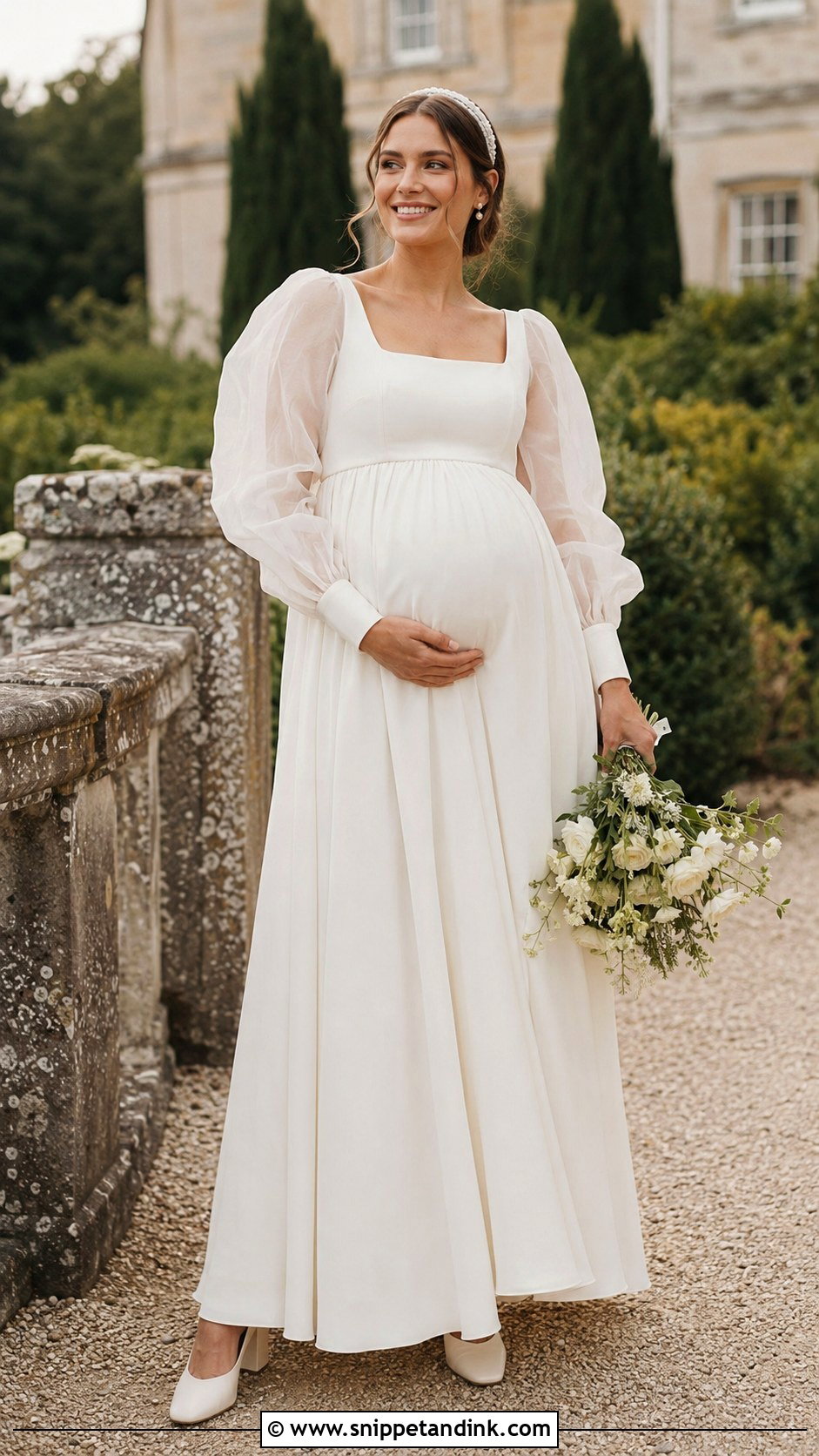 Puff Sleeve Maternity Wedding Dress - Snippet and Ink - 20 Maternity Wedding Dresses Pregnant Brides