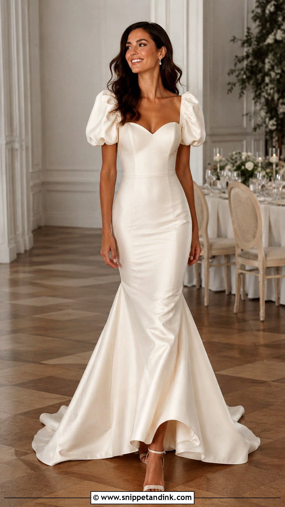 Puff Sleeve Mermaid Wedding Dress - Snippet and Ink - 30 Puff Sleeve Wedding Dress Ideas