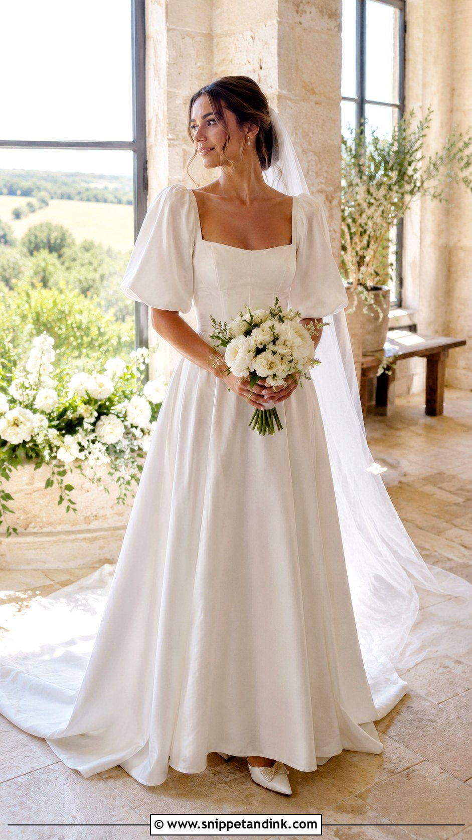 Puff Sleeve Milkmaid Wedding Dress - Snippet and Ink - 20 Milkmaid Wedding Dress Ideas