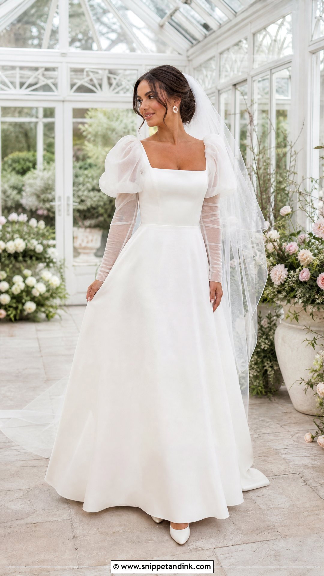 Puff Sleeve Organza Wedding Dress - Snippet and Ink - 25 Simple Romantic Wedding Dress Ideas