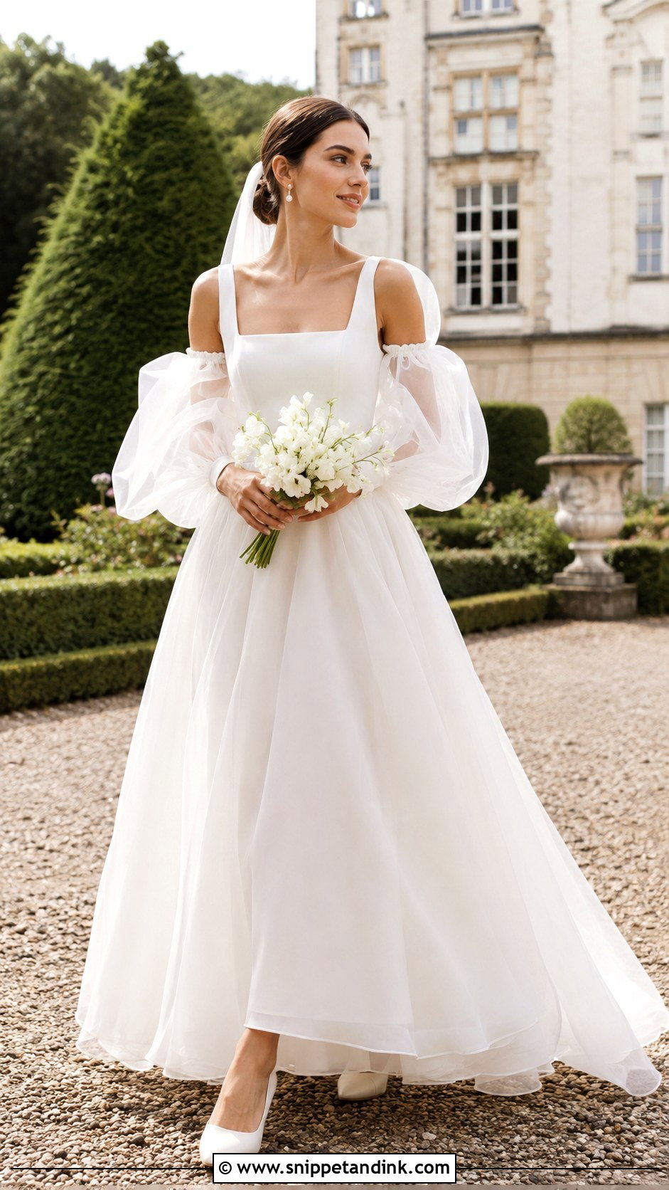 Puff Sleeve Organza Wedding Dress - Snippet and Ink - 20 France Wedding Dress Ideas