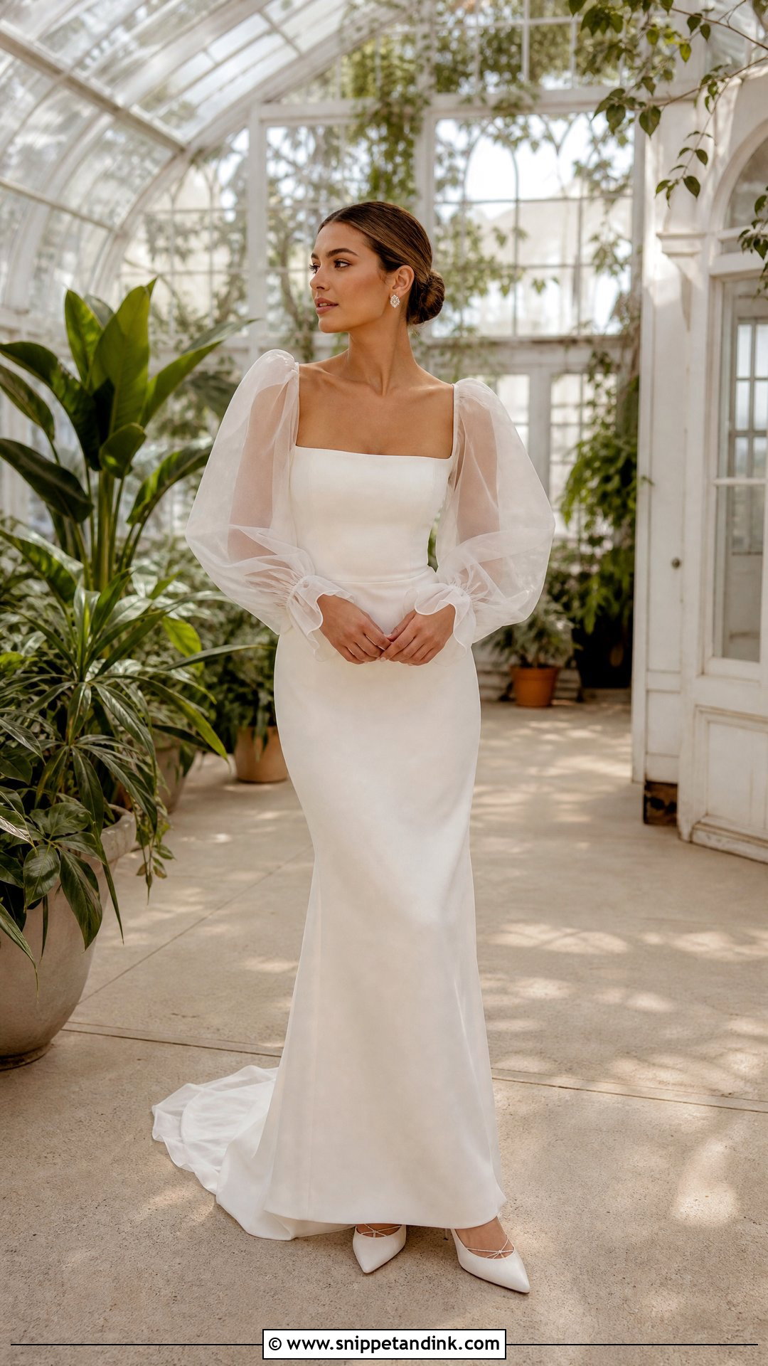 Puff Sleeve Organza Wedding Dress - Snippet and Ink - 20 Scandinavian Wedding Dress Ideas