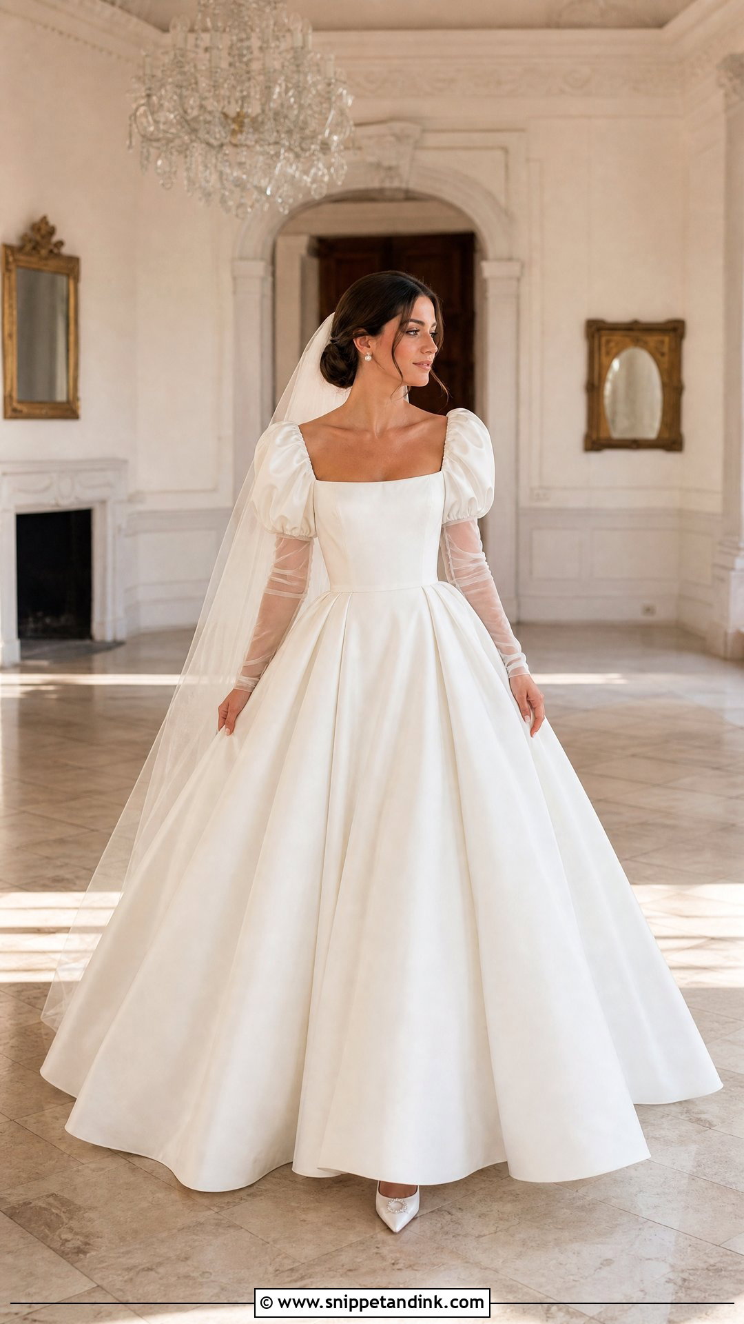 Puff Sleeve Poofy Princess Wedding Dress - Snippet and Ink - 20 Poofy Wedding Dress Princesses Ideas
