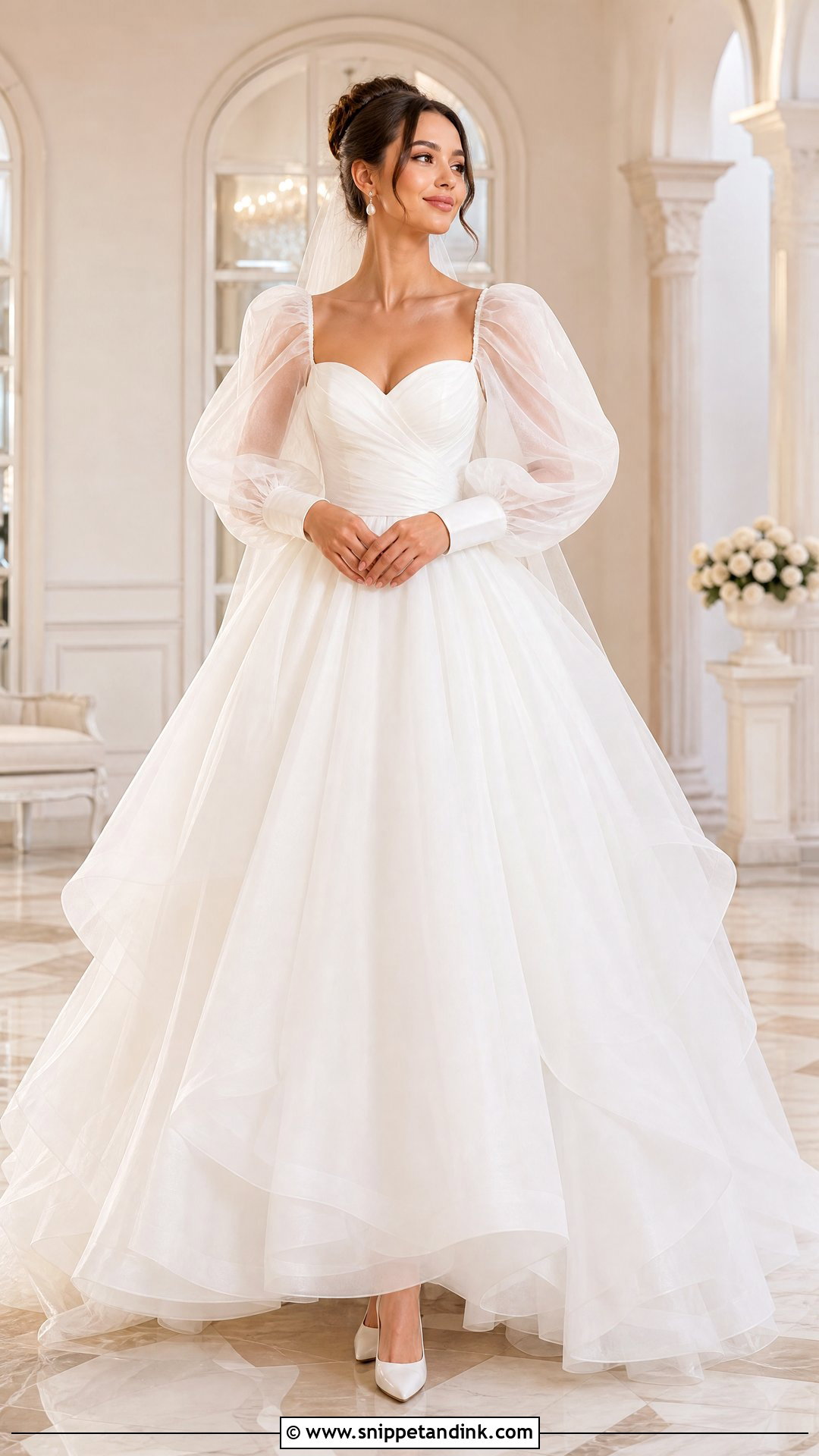 Puff Sleeve Poofy Wedding Dress - Snippet and Ink - 25 Poofy Wedding Dresses