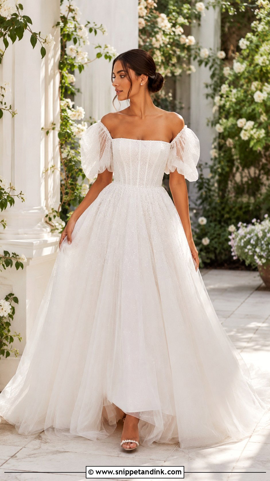 Puff Sleeve Poofy Wedding Dress - Snippet and Ink - 30 Poofy Wedding Dress Ideas