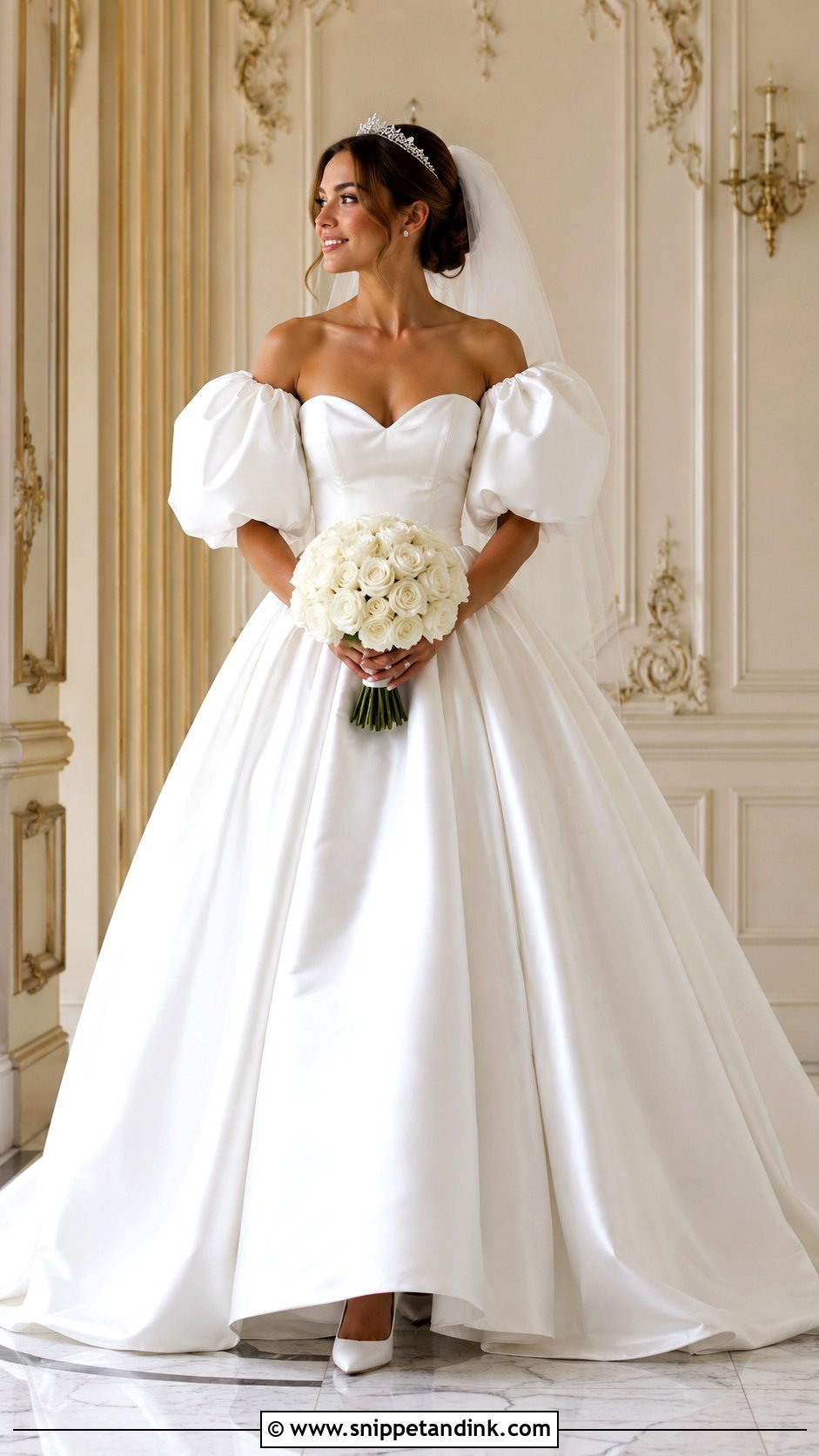 Puff Sleeve Princess Wedding Dress - Snippet and Ink - 20 90s Wedding Dresses