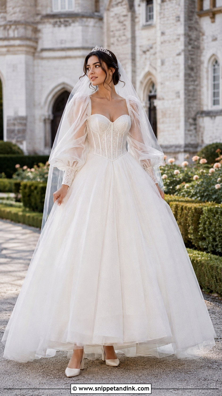 Puff Sleeve Princess Wedding Dress - Snippet and Ink - 20 Fairytale Wedding Dress with Sleeves
