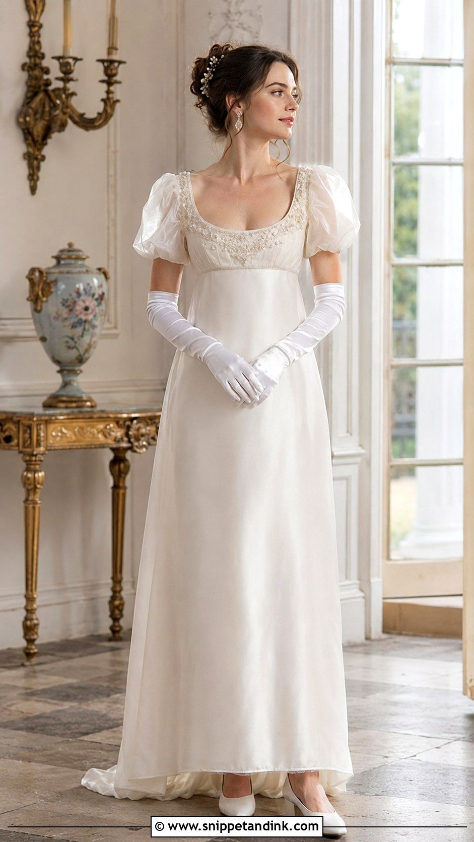 Puff Sleeve Regency Era Wedding Dress - Snippet and Ink - 20 Regency Era Wedding Dress Ideas