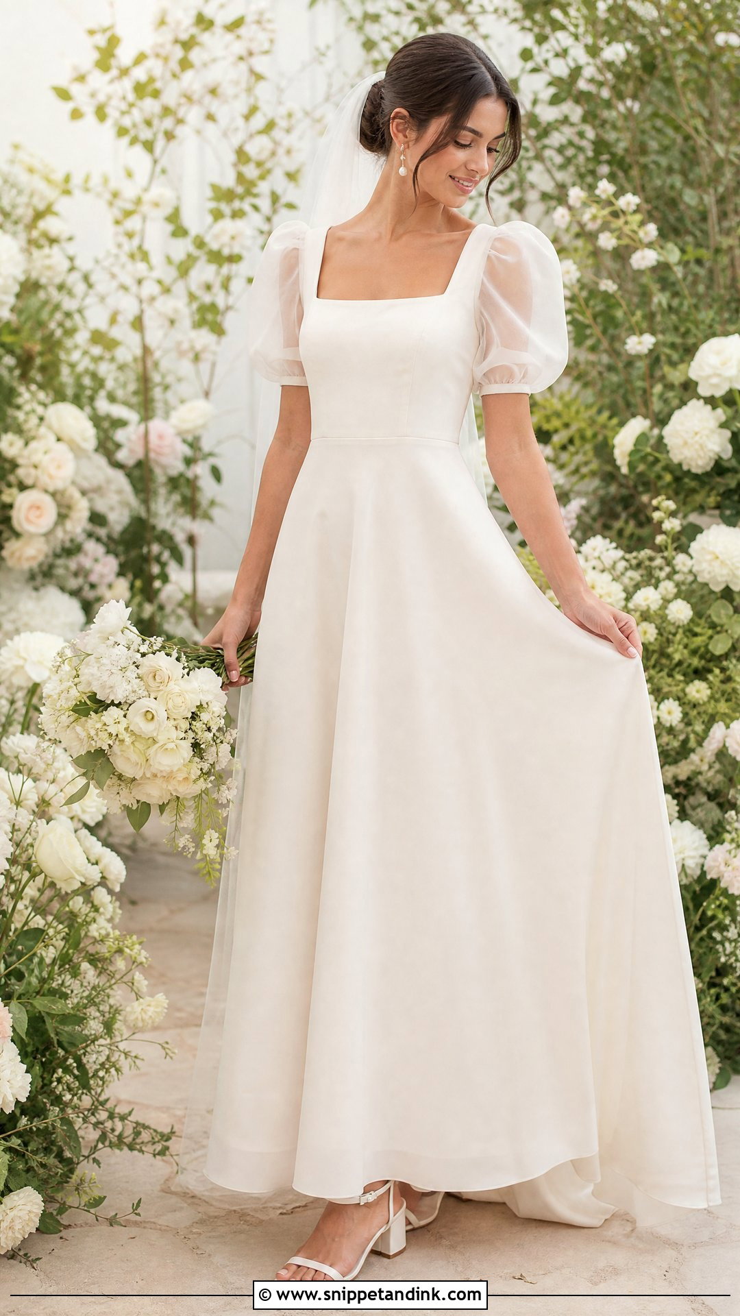 Puff Sleeve Summer Wedding Dress - Snippet and Ink - 20 Wedding Dresses for Summer