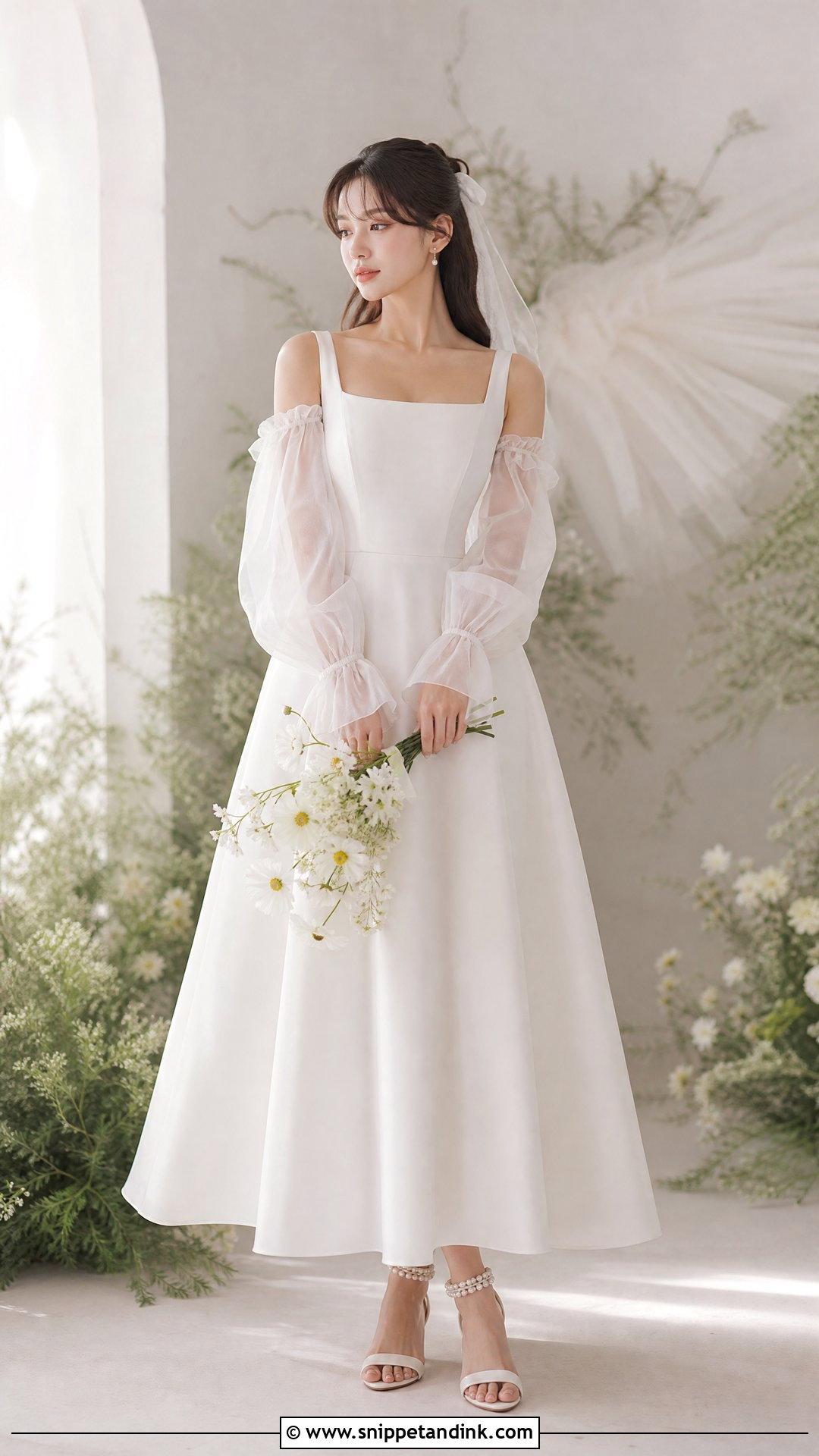 Puff Sleeve Ulzzang Wedding Dress - Snippet and Ink - 20 Ulzzang Wedding Dress Ideas